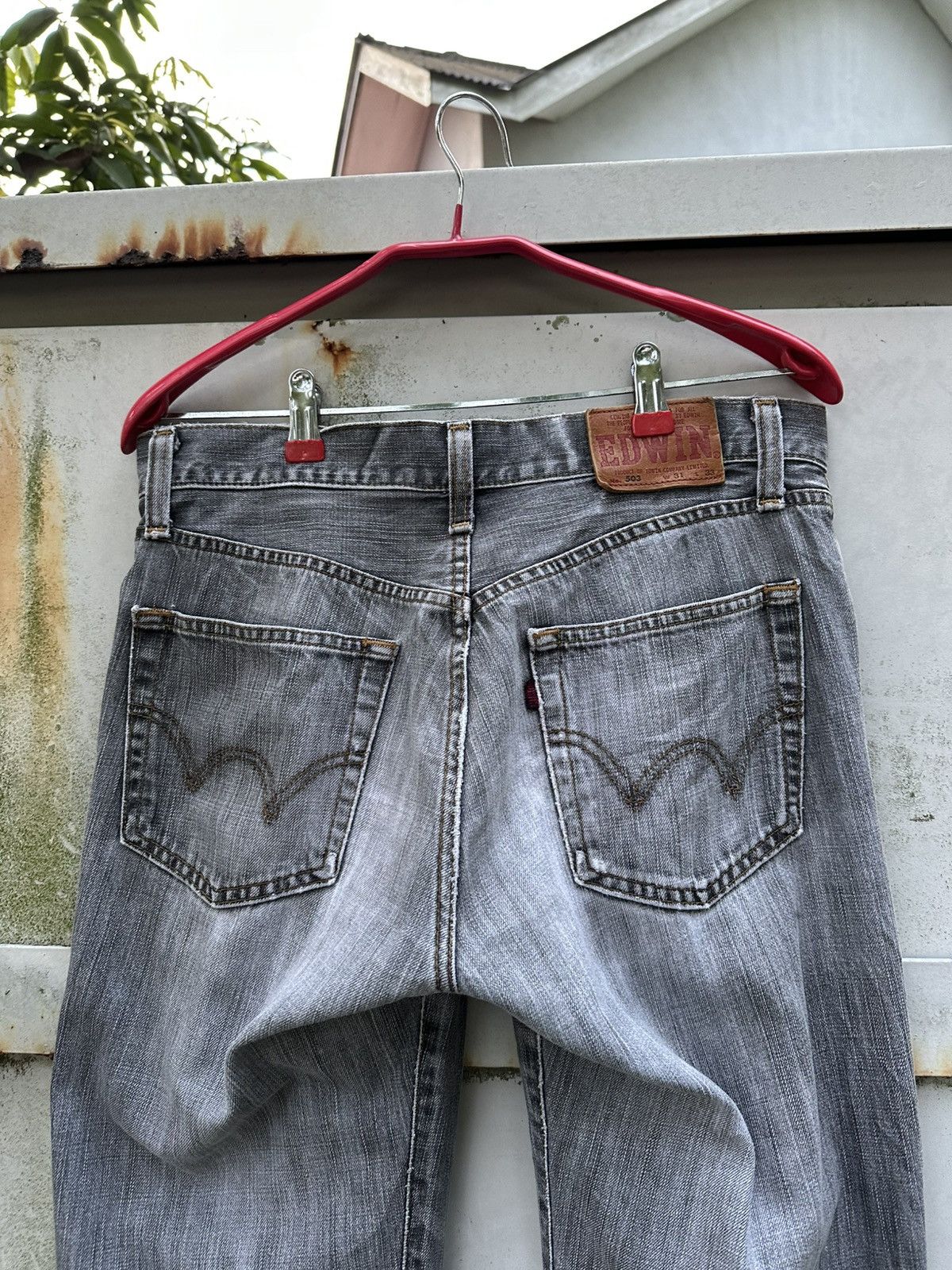 Edwin 👹Vintage THRASHED EDWIN Straight Cut Jeans Size US 30 / EU 46 - 10 Thumbnail