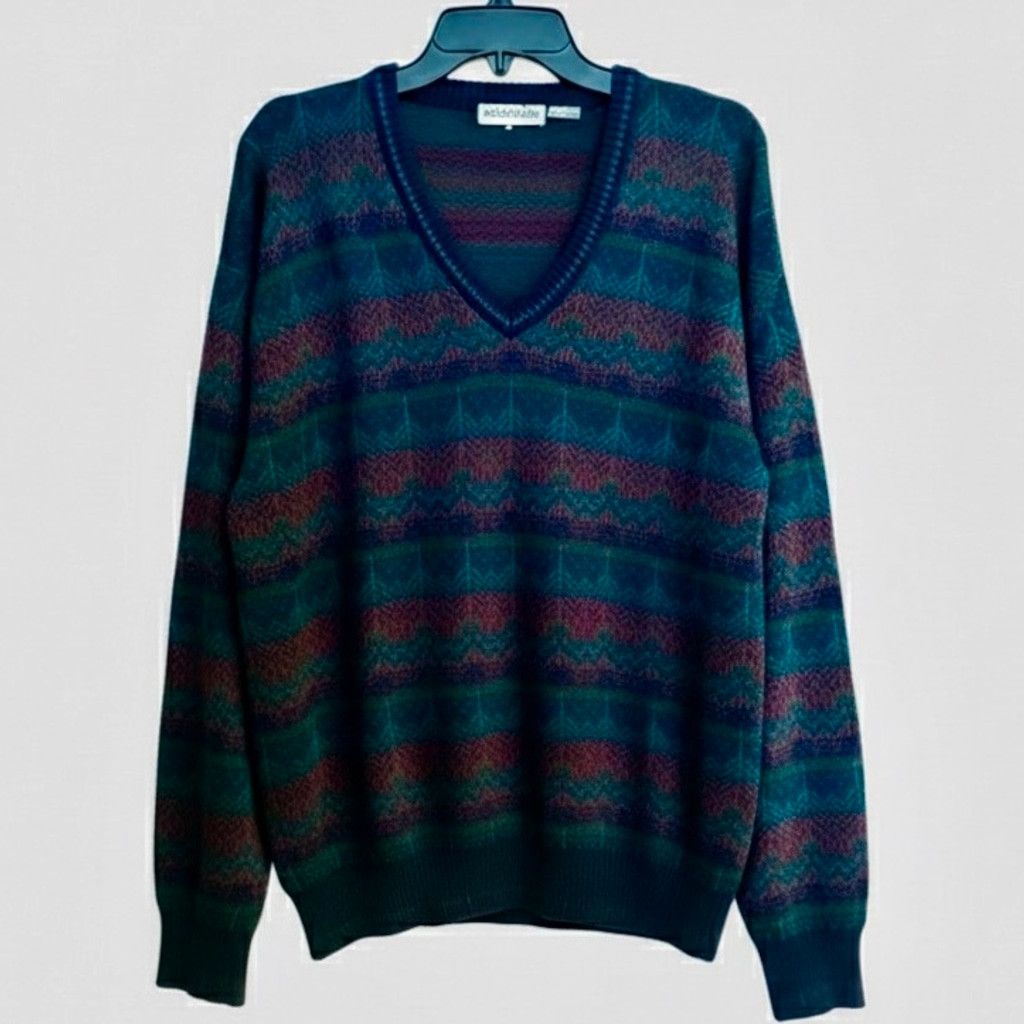 Method Vintage Italian Knit Sweater XL Retro Pattern Coogi Style Size US XL / EU 56 / 4 - 1 Thumbnail