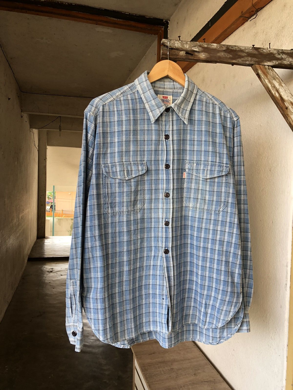 Levi's Vintage Levis Light Blue Flannel Size US L / EU 52-54 / 3 - 5 Thumbnail