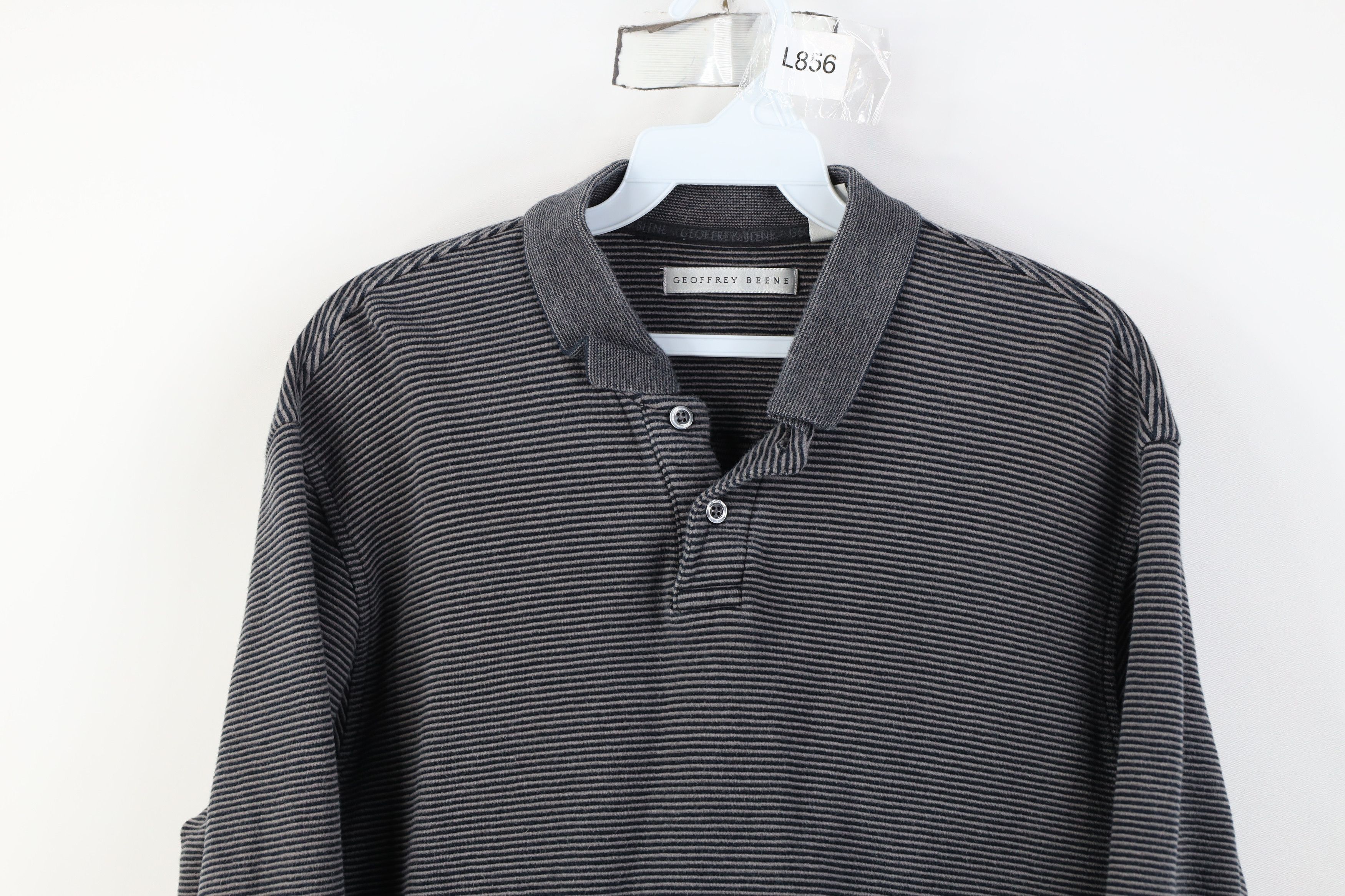 Vintage Vintage 90s Streetwear Ribbed Knit Long Sleeve Rugby Polo Size US M / EU 48-50 / 2 - 2 Thumbnail