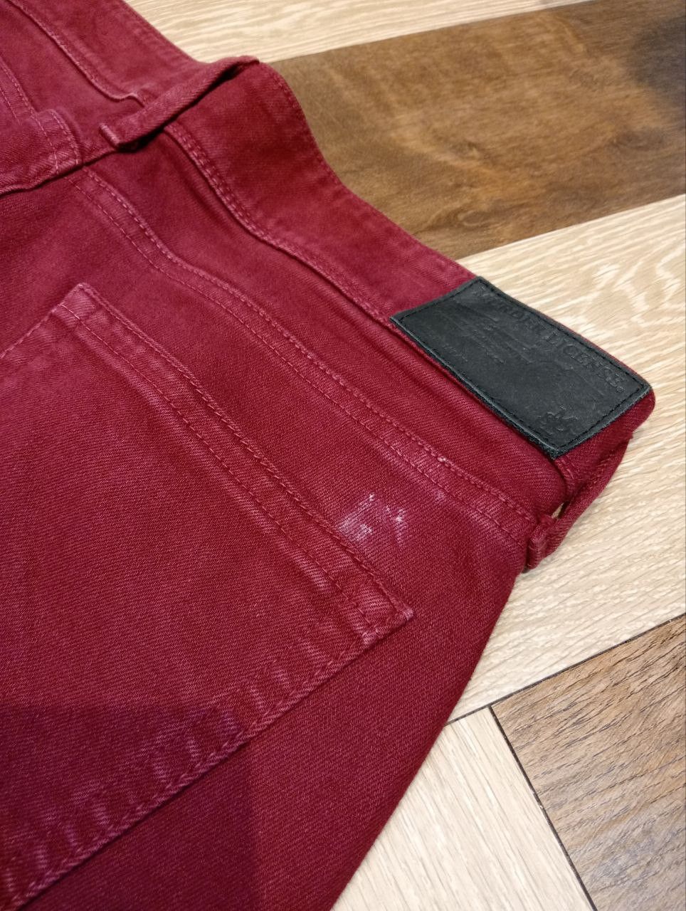Murder License MURDER LICENSE MAROON MUDWASH WHISKER FADE CURVE JEANS Size US 33 - 14 Thumbnail