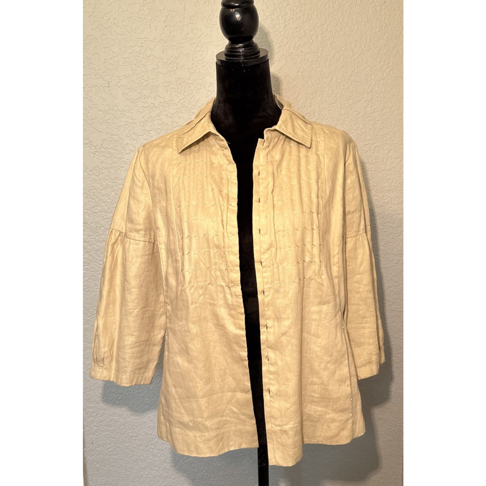 Elie Tahari elie tahari 100 linen hook and eye jacket Size XL / US 12-14 / IT 48-50 - 5 Thumbnail