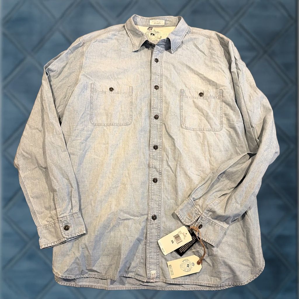 Polo Ralph Lauren VINTAGE Polo Jeans Co Ralph Lauren Long Sleeve Denim Shirt Men's XXL Blue 80s 90s Size US L / EU 52-54 / 3 - 1 Thumbnail
