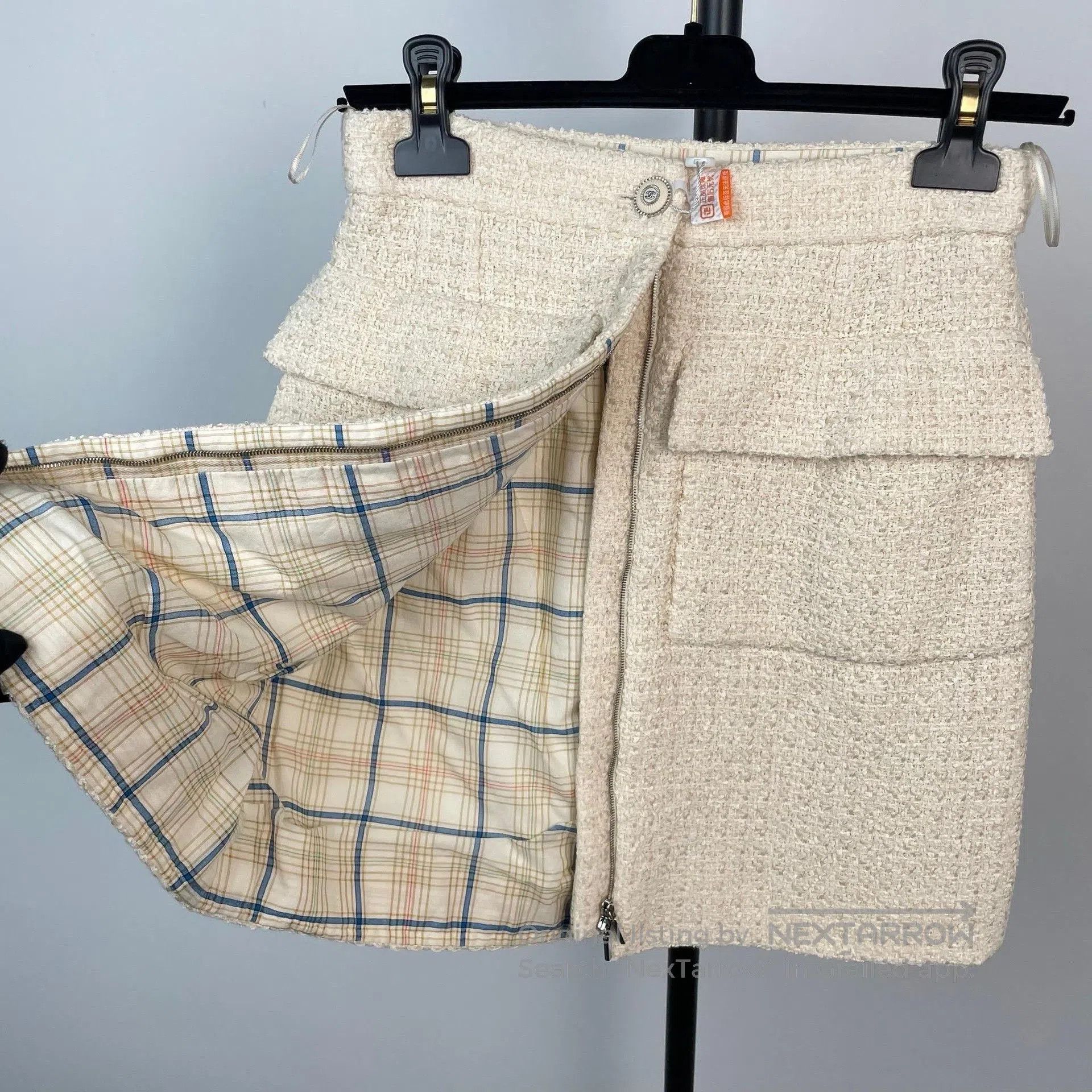 Chanel Chanel Ivory Woven Double Pocket Skirt. Size 35" - 8 Thumbnail