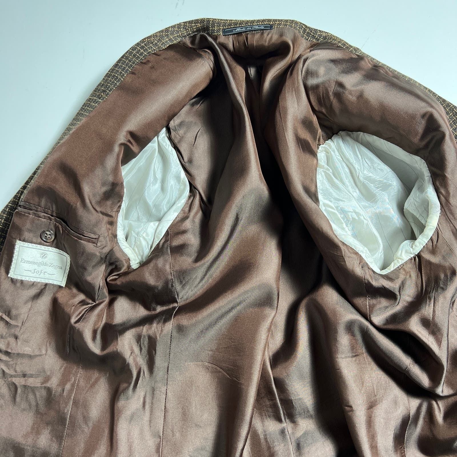 Ermenegildo Zegna Ermenegildo Zegna Blazer Brown Wool Linen Coat Jacket Sz 40R Size 40R - 9 Thumbnail