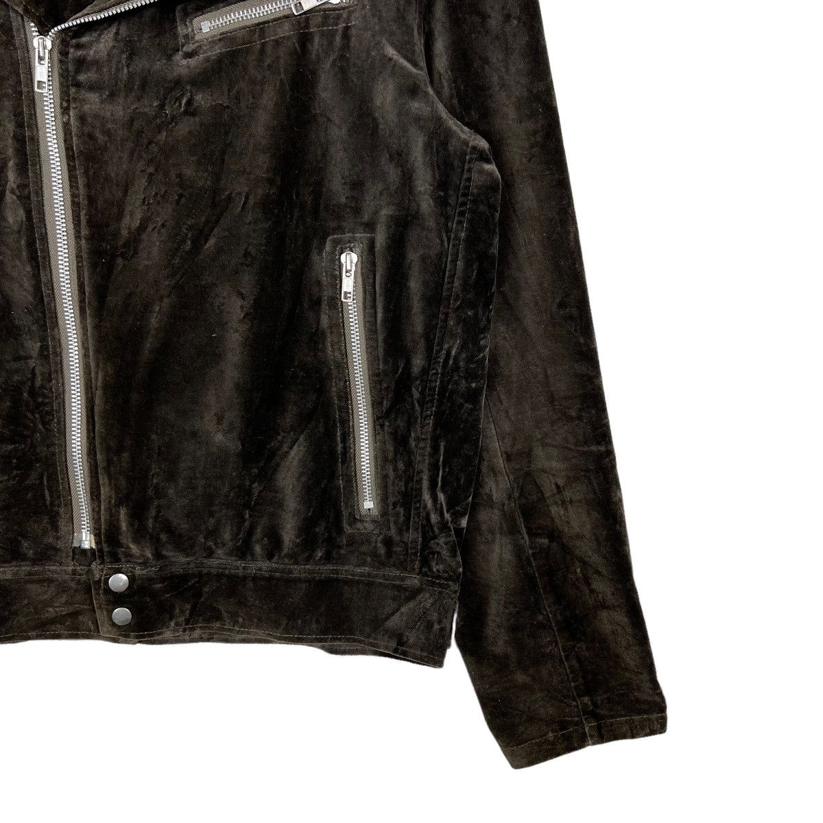 HARE HARE GENUINE PRODUCT VELVET DOUBLE COLAR MOTO RIDER JACKET Size US L / EU 52-54 / 3 - 8 Thumbnail