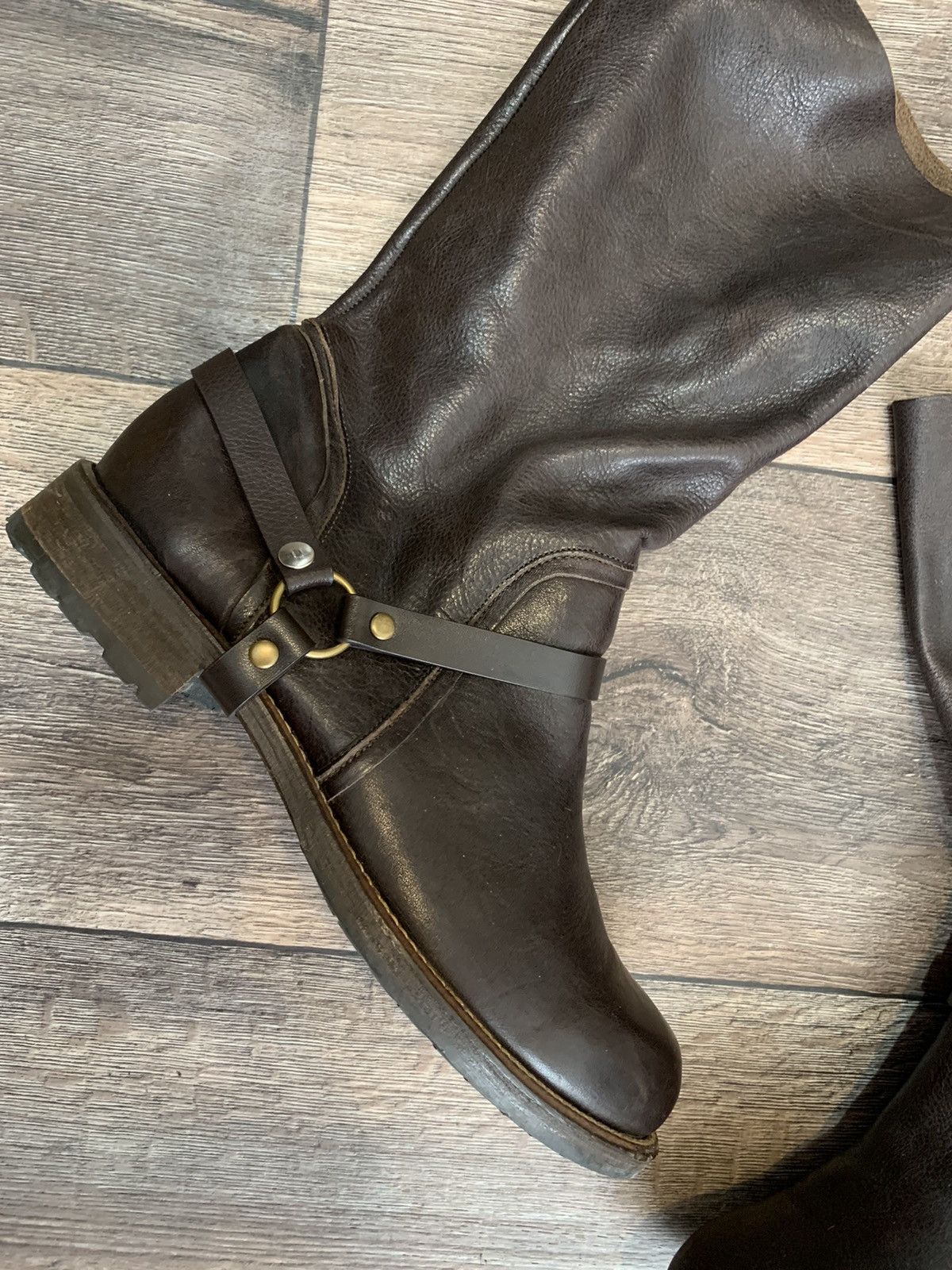 Cowboy Equipment × Genuine Leather × Tiger of Sweden Tiger of Sweden Brown Leather High Boots Made in Italy Size US 8 / EU 41 - 2 Thumbnail