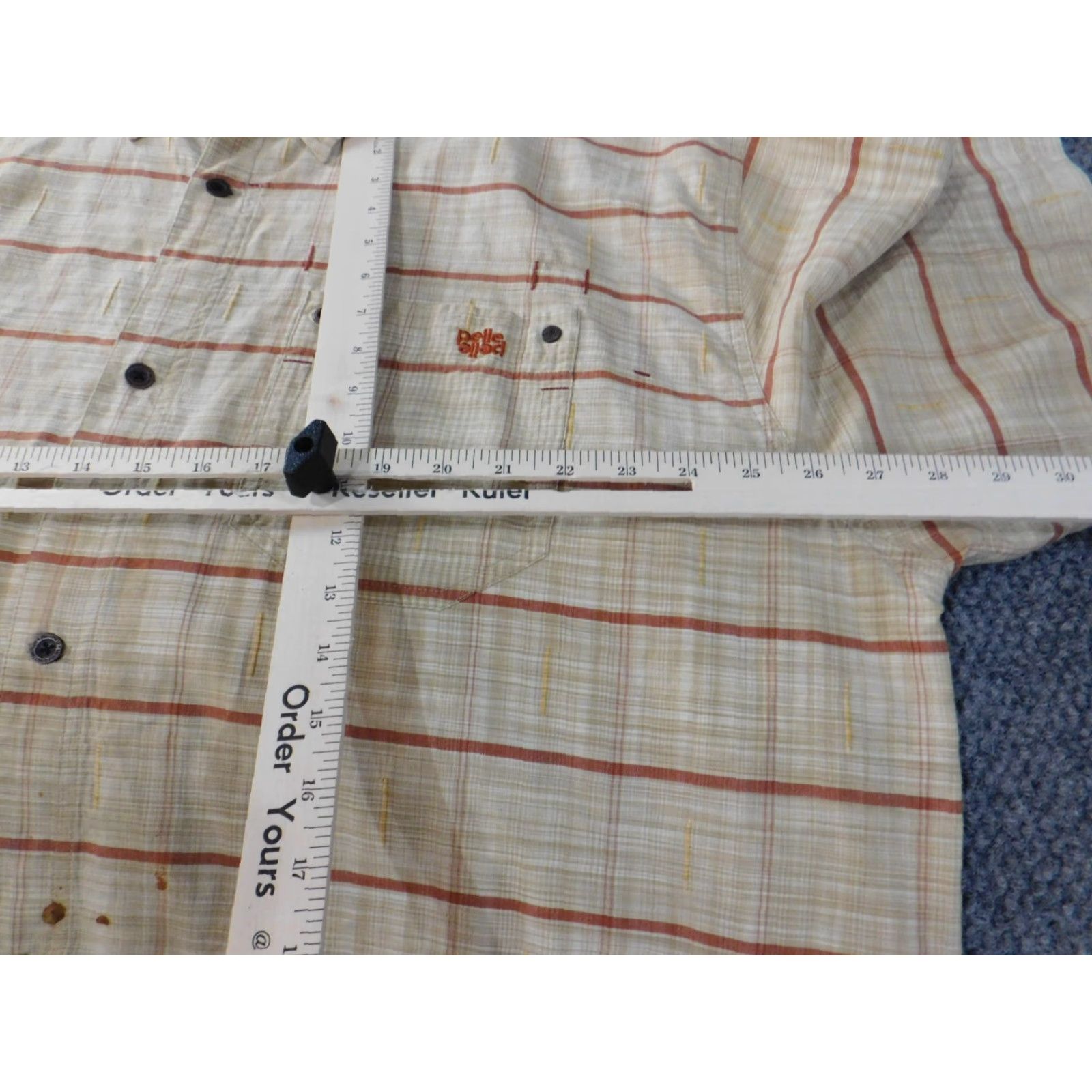 Pelle Pelle Pelle Pelle Shirt 3XL Beige Striped Button-Up Collar Down Mens Retro Vintage Short Sleeve Size US XXL / EU 58 / 5 - 7 Thumbnail