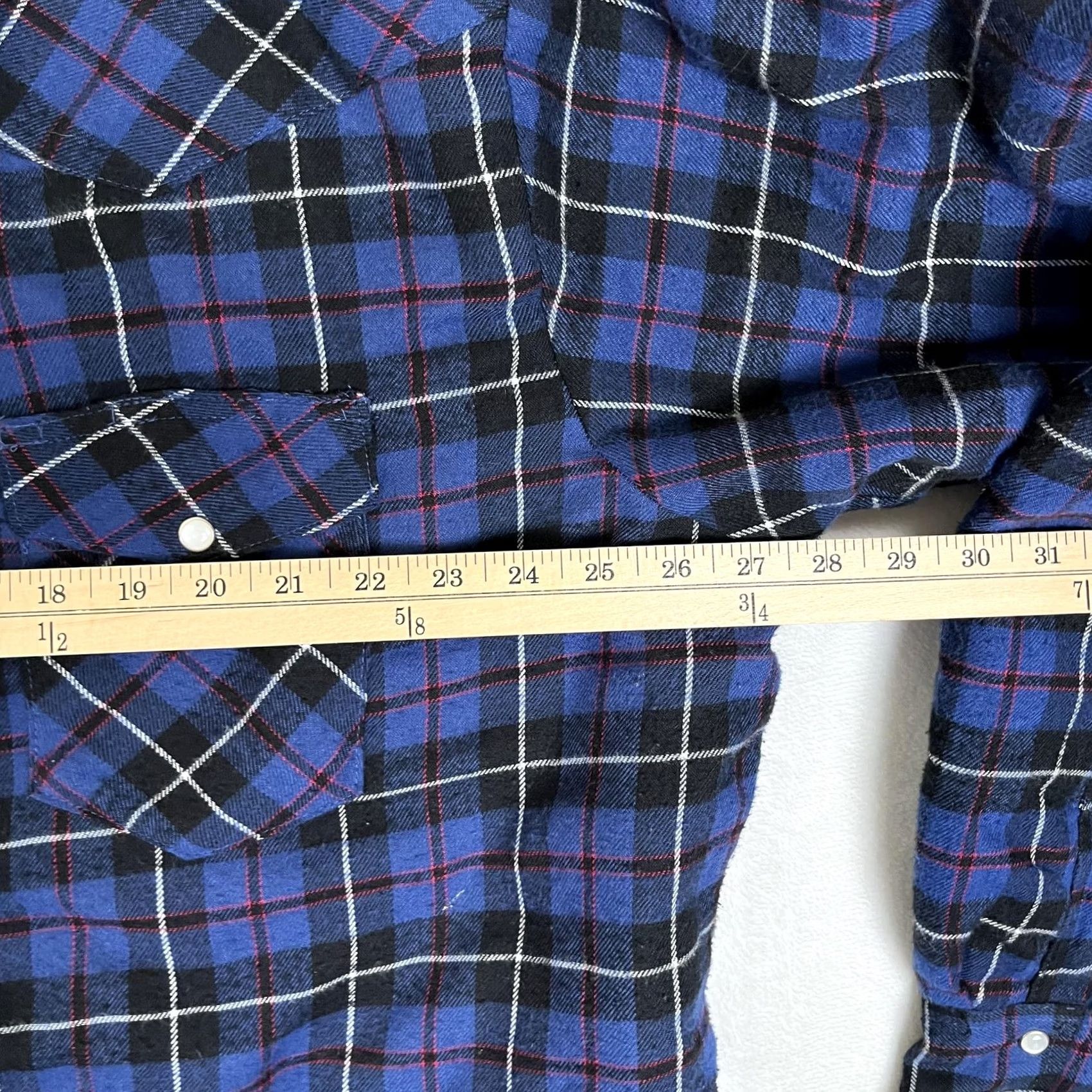 Wrangler Wrangler Jacket Mens 2XLT Blue Plaid Quilted Flannel Lined Snap Shacket Workwear Size US XXL / EU 58 / 5 - 6 Thumbnail