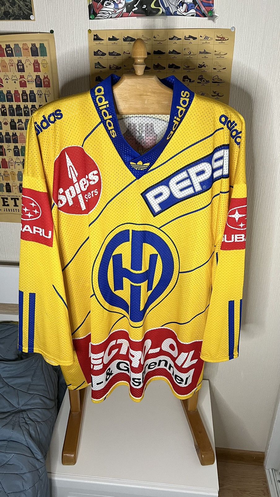 image of VTG 90’S Very Hc Davos Switzerland Adidas Jersey, Men's (Size XL)