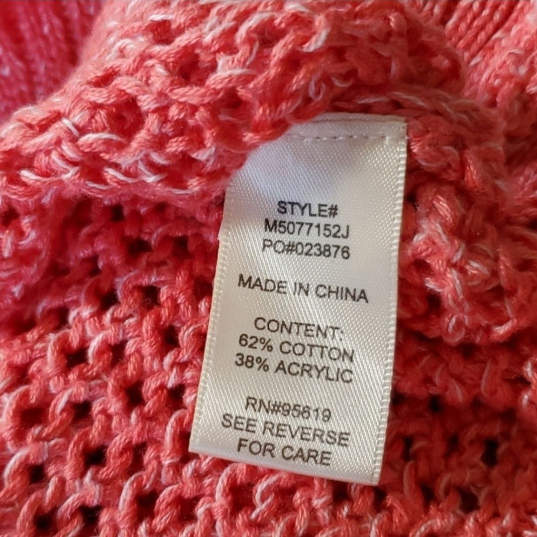 Other JohnPaulRichard Size L Sweater Crochet Pink Coral Loose knit Size L / US 10 / IT 46 - 8 Thumbnail