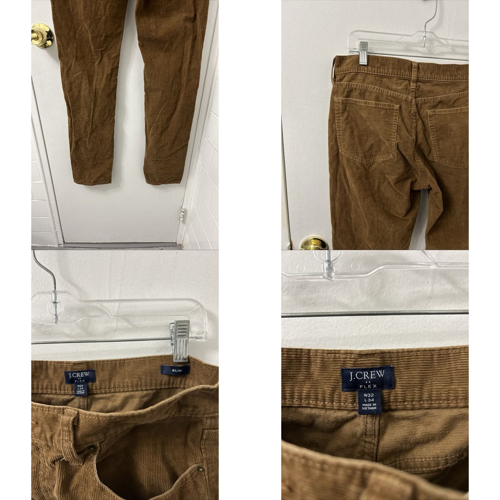 J.Crew J.CREW Flex Corduroy Pants Mens 32x32 Brown Slim Fit 5-Pocket Trousers Size US 32 / EU 48 - 8 Thumbnail