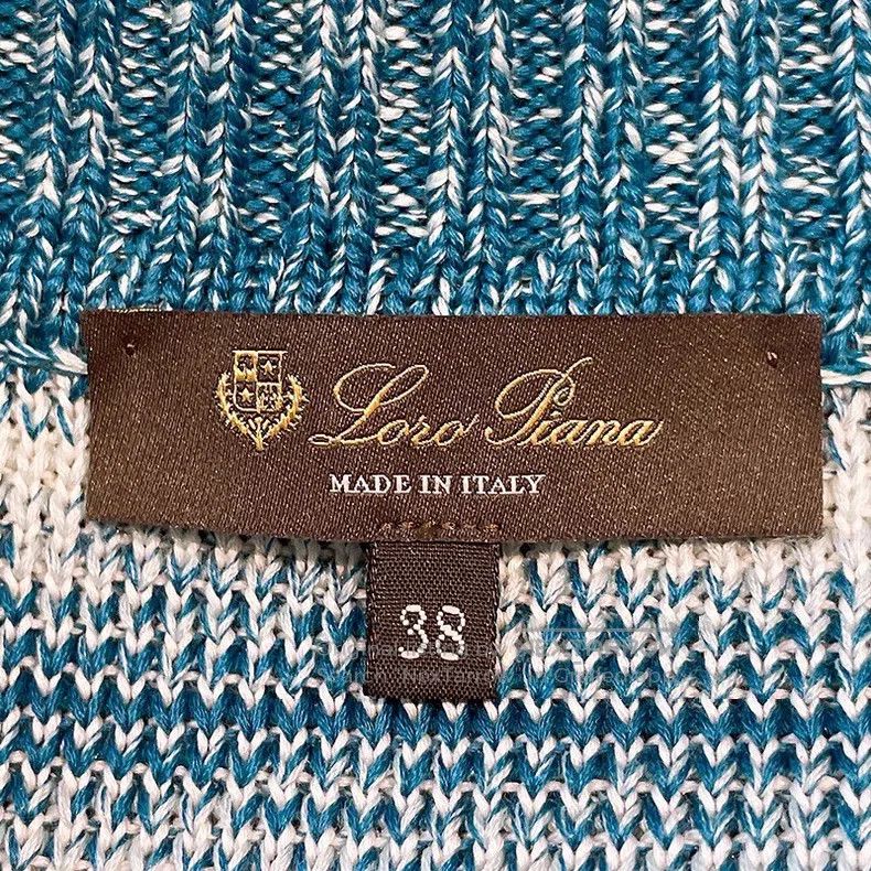 Loro Piana Loro Piana Blue and White Gradient Striped Collar Knit Car Size XS / US 0-2 / IT 36-38 - 7 Thumbnail