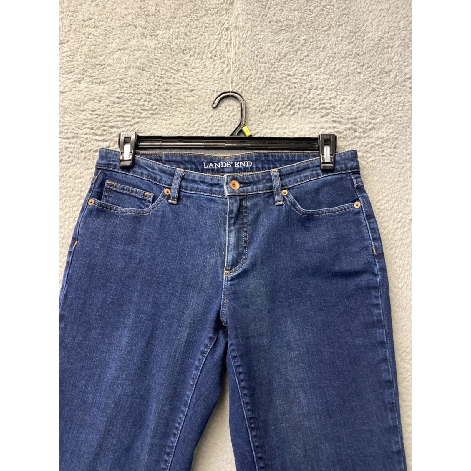 Lands' End Lands' End Jeans Women’s 10 Mid Rise Blue Denim Straight Leg Crop 26 In Inseam Regular 32 in Waist Womens Size 32" / US 10 / IT 46 - 2 Thumbnail