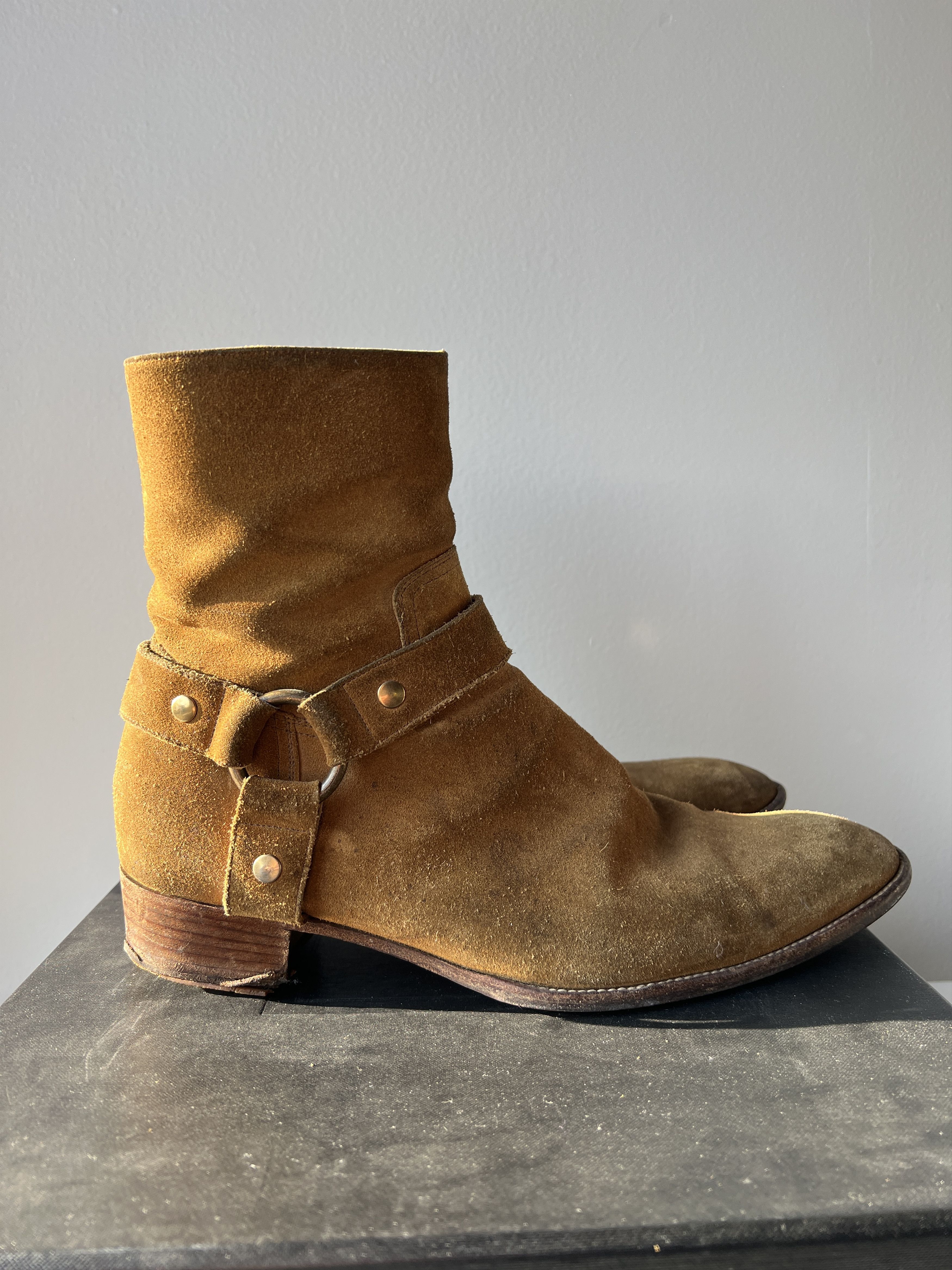 Pre-owned Hedi Slimane X Saint Laurent Paris Fw13 Saint Laurent Original Wyatt Harness Boot 42