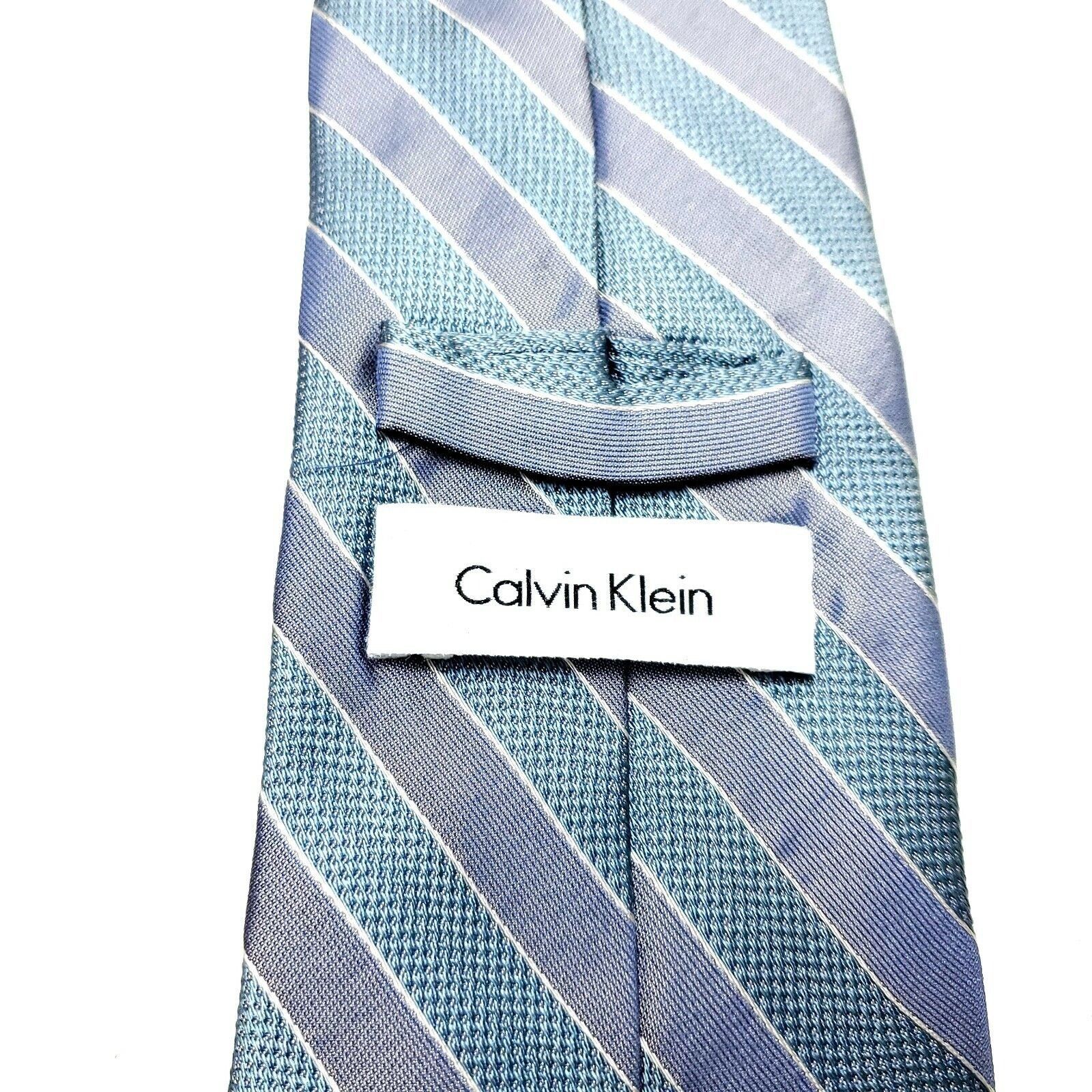 Calvin Klein Calvin Klein Silk Tie Woven Striped Blue Purple Size ONE SIZE - 3 Thumbnail