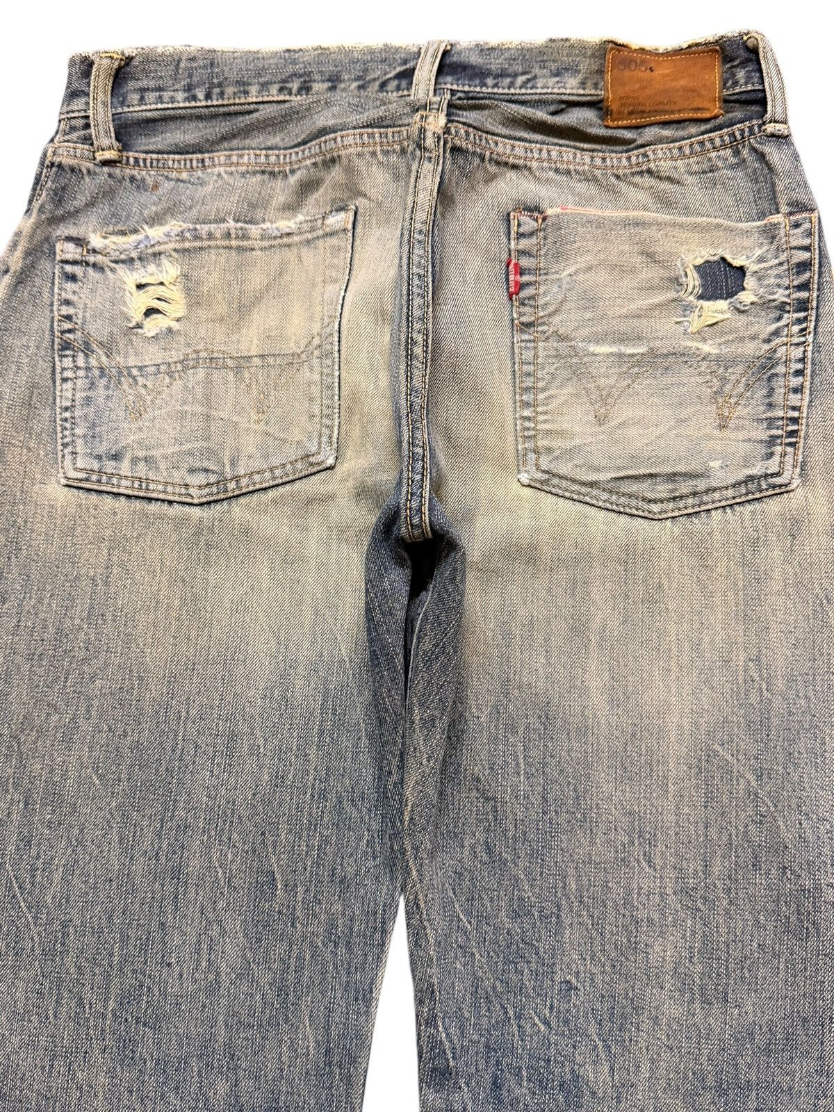 Edwin Vintage Edwin 505 Selvedge Mud Wash Faded Distressed Style Size US 31 - 5 Thumbnail