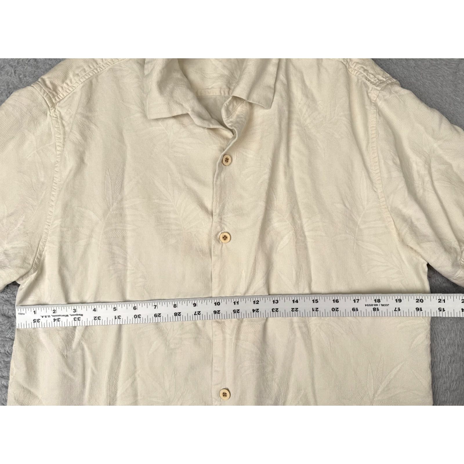 Tommy Bahama Tommy Bahama Shirt Men Large Ivory Floral Silk Button Up Hawaiian Embroidered Size US L / EU 52-54 / 3 - 7 Thumbnail