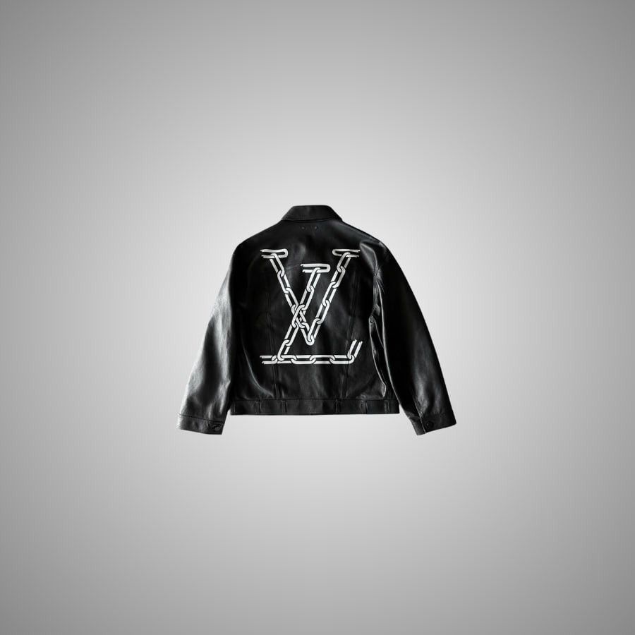 Louis Vuitton LOUIS VUITTON BLACK & WHITE CHAIN LEATHER TRUCKER Size US XXL / EU 58 / 5 - 2 Thumbnail