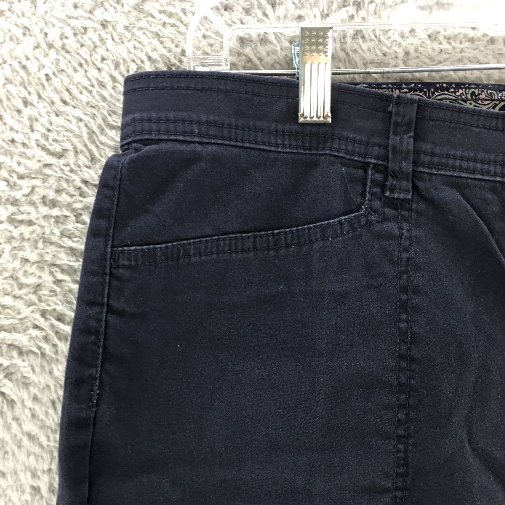 Gloria Vanderbilt Gloria Vanderbilt Chino Wide-Leg Pants Womens 12 Blue Mid Rise Zip Fly Button Size 34" / US 12 / IT 48 - 3 Thumbnail