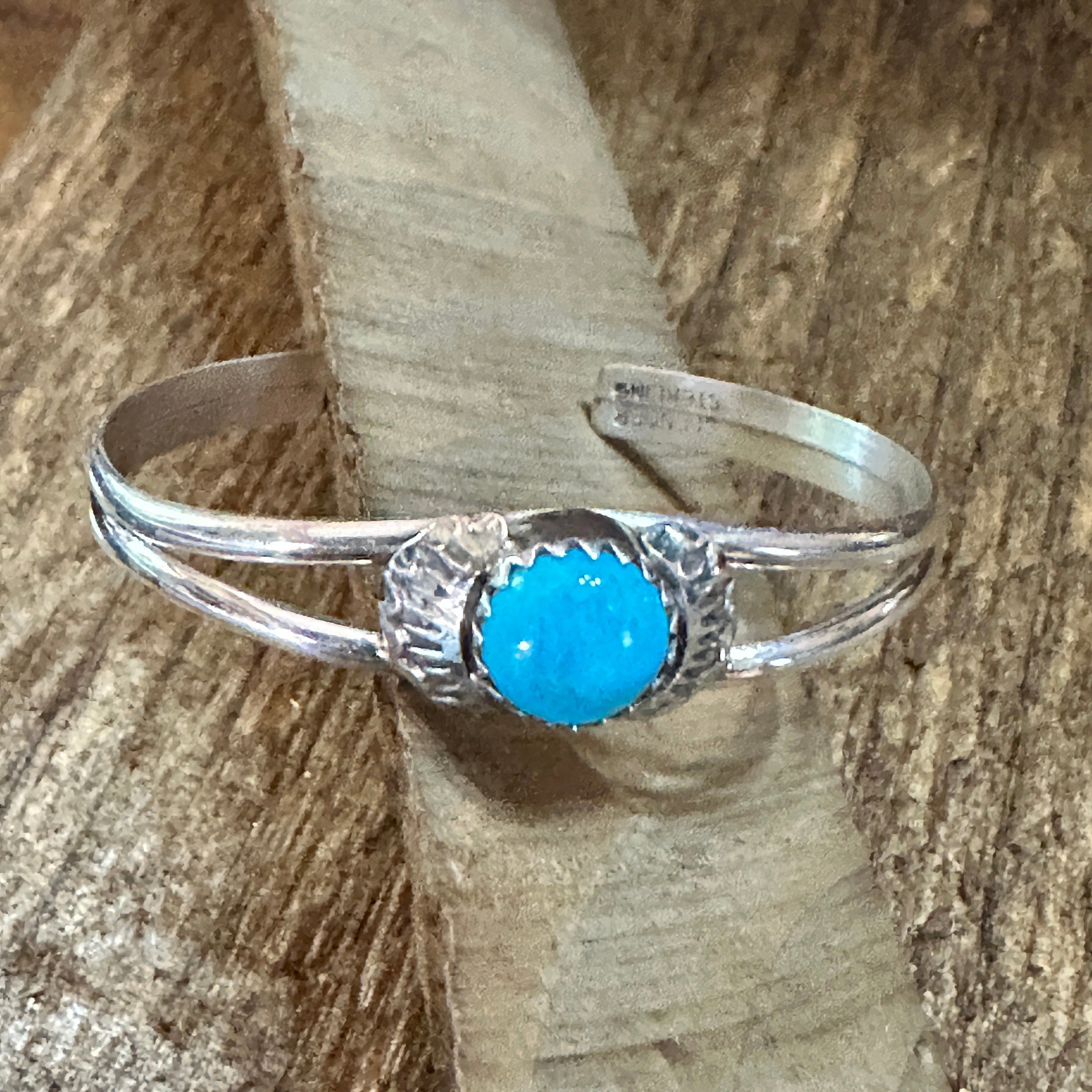 Other Handmade Navajo Sterling Silver & Turquoise Baby Cluster Cuf Size ONE SIZE - 1 Thumbnail
