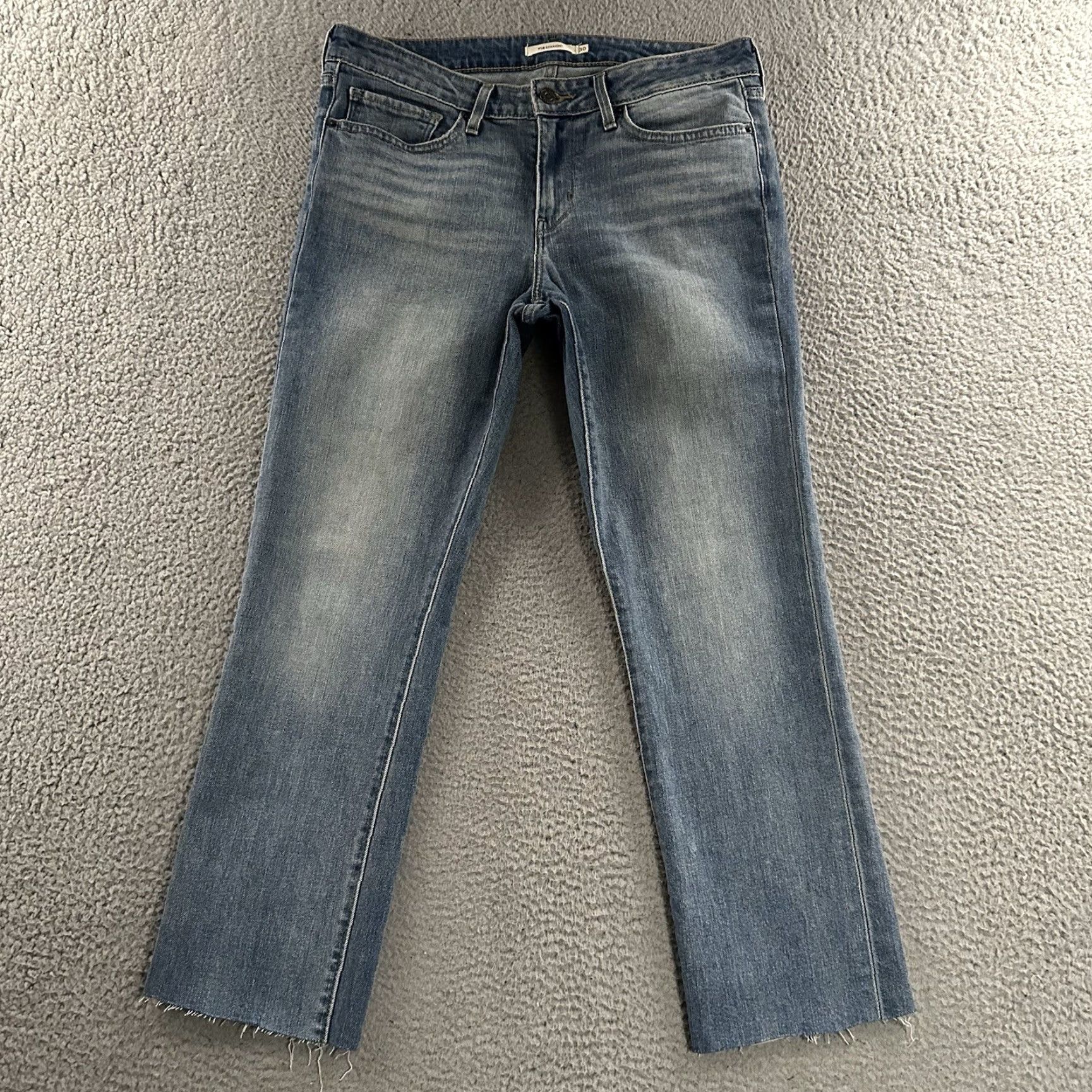 Levi's Levi's Jeans Blue Size 30 714 Straight Denim Stretch Cotton Blend Women Regular Size 30" / US 8 / IT 44 - 2 Thumbnail