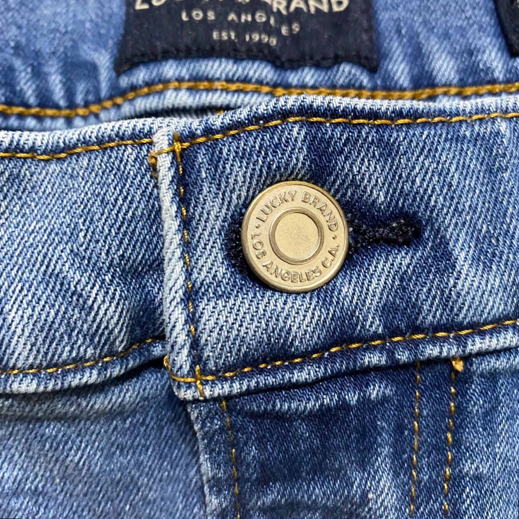 Lucky Brand Lucky Brand Jeans Mens Slim Straight Blue Denim 36x30 Distressed Medium Wash 5-Pocket Denim Size US 36 / EU 52 - 4 Thumbnail