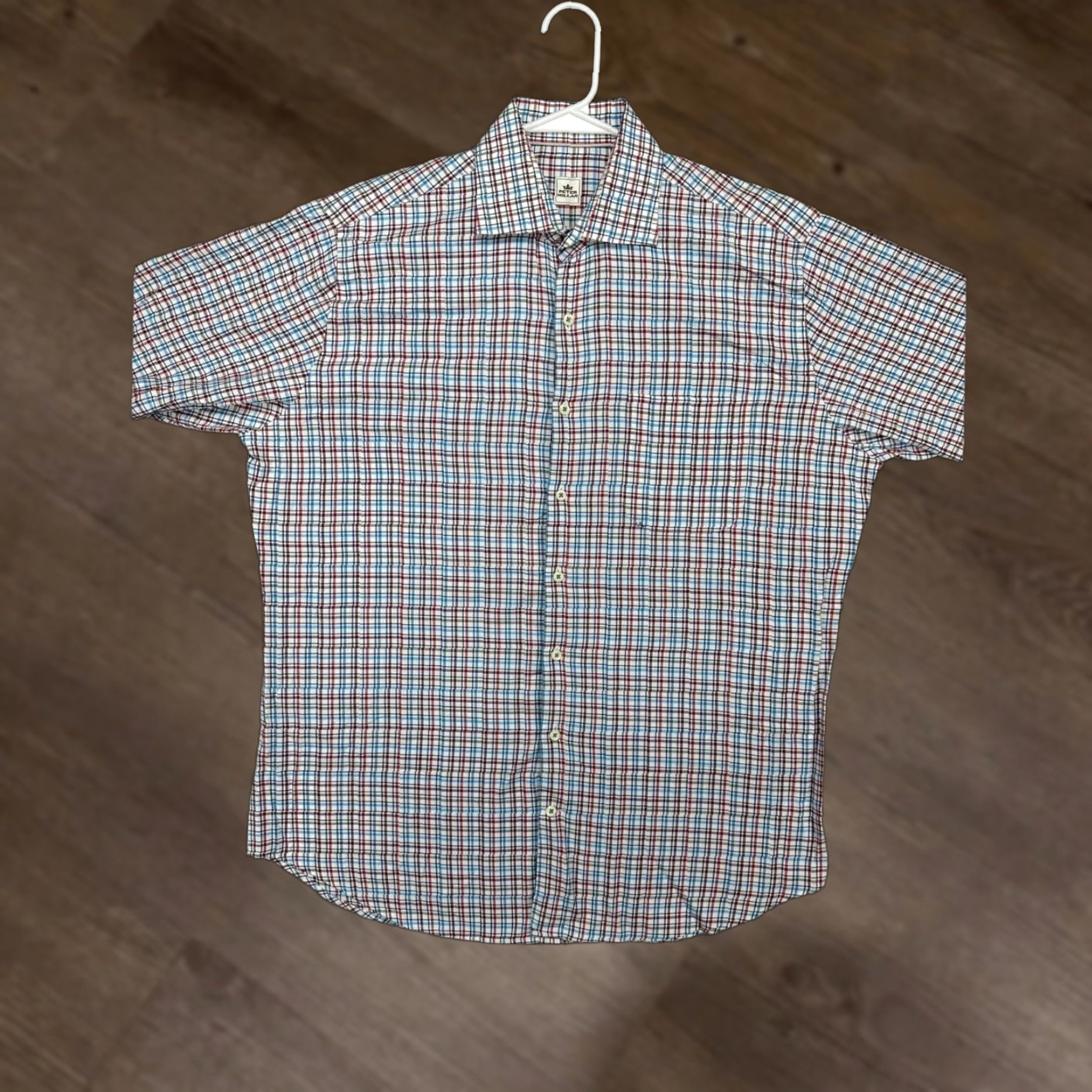 Peter Millar Peter Millar Button Up Shirt Mens XL White Blue Red Plaid Long Sleeve Pockets Size US XL / EU 56 / 4 - 1 Thumbnail