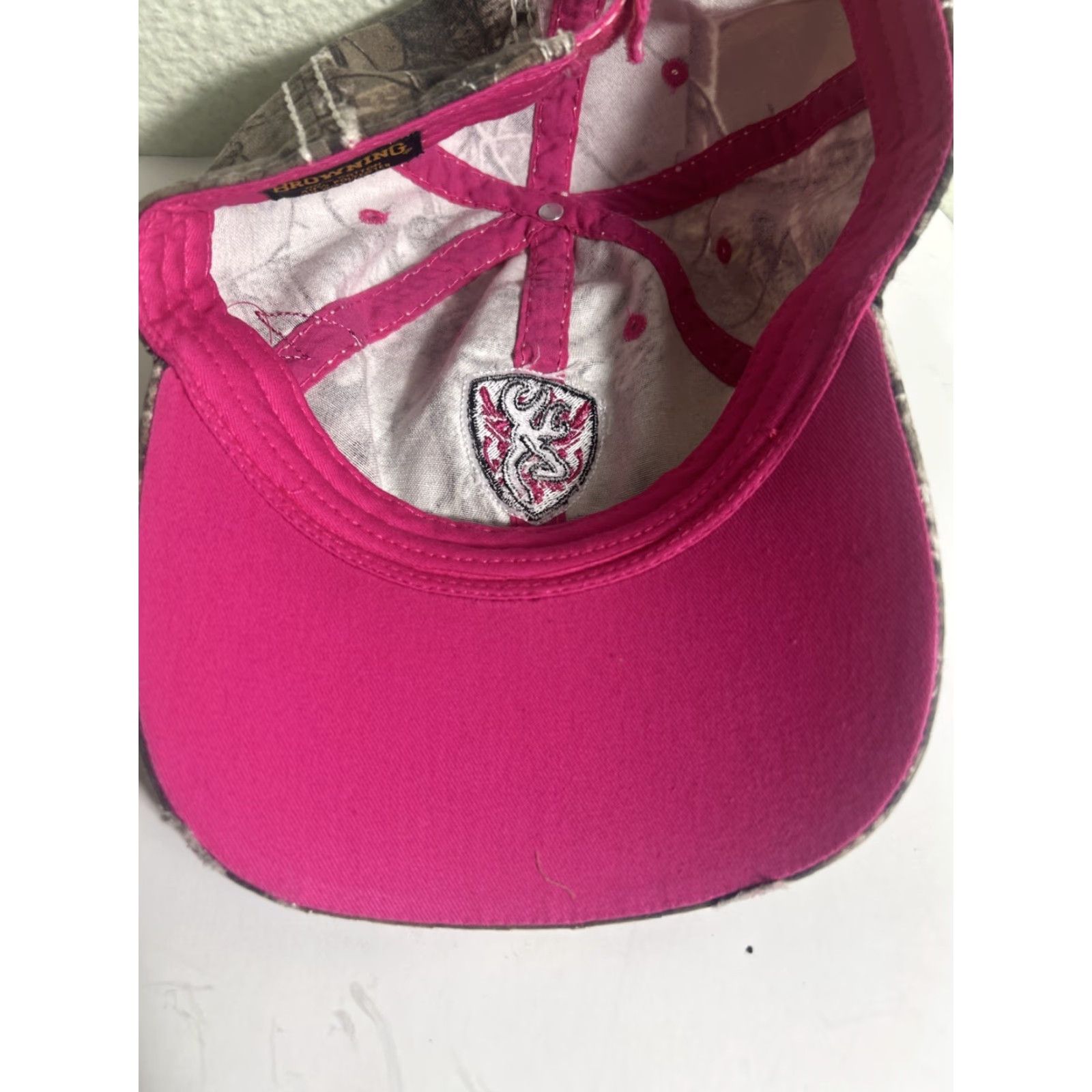 Vintage Browning Cotton Womens One Size Adjustable Camo Pink Baseball Hat Cap Size ONE SIZE - 7 Thumbnail