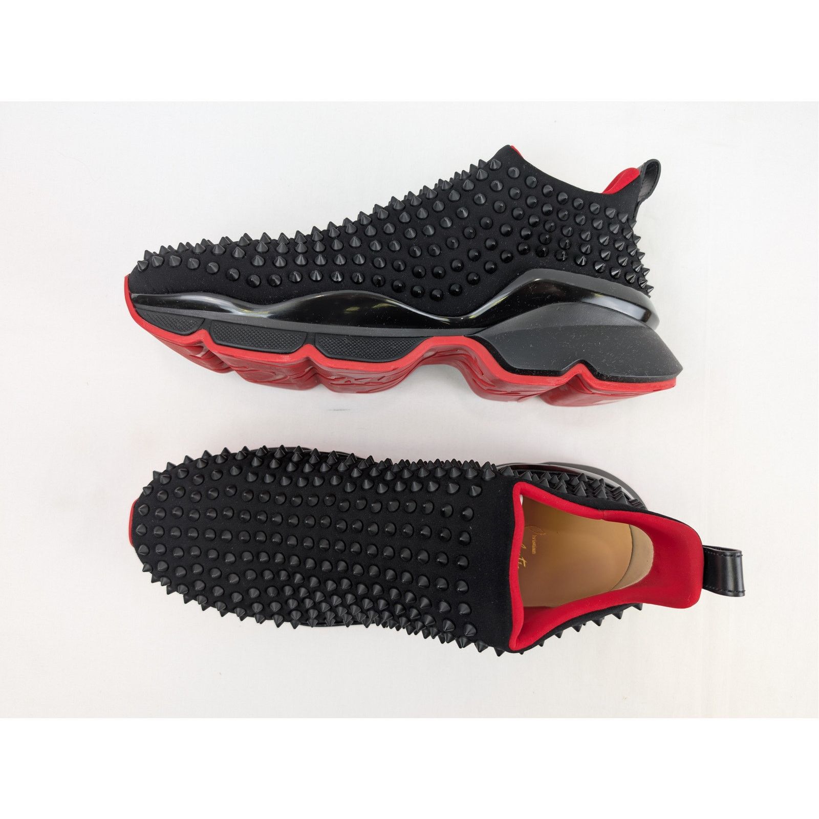 Christian Louboutin o1rshd1 Spike Sock Flat Shoe Boots Sneakers in Black 44 Size US 11 / EU 44 - 1 Thumbnail