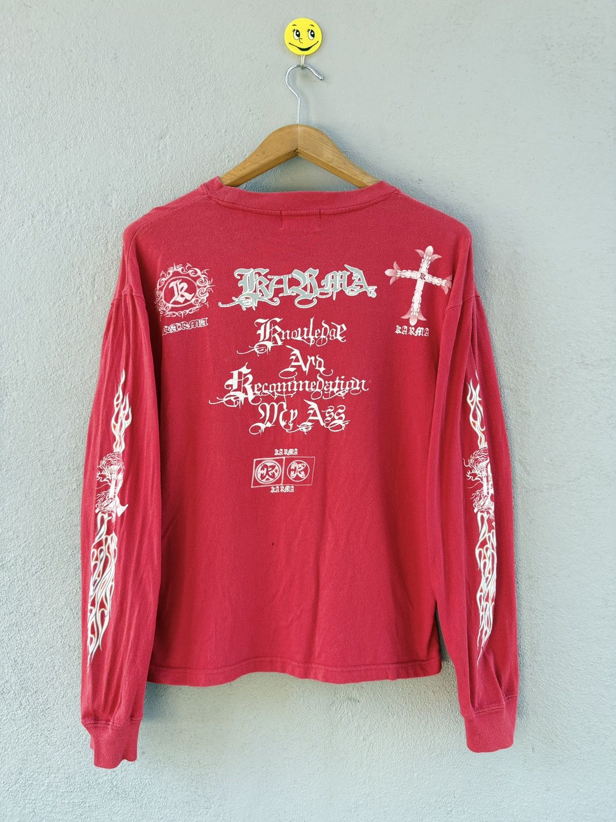 West Coast Choppers Thrashed Vintage Karma Flame Japan Streetwear LS Faded Tee Size US L / EU 52-54 / 3 - 1 Thumbnail