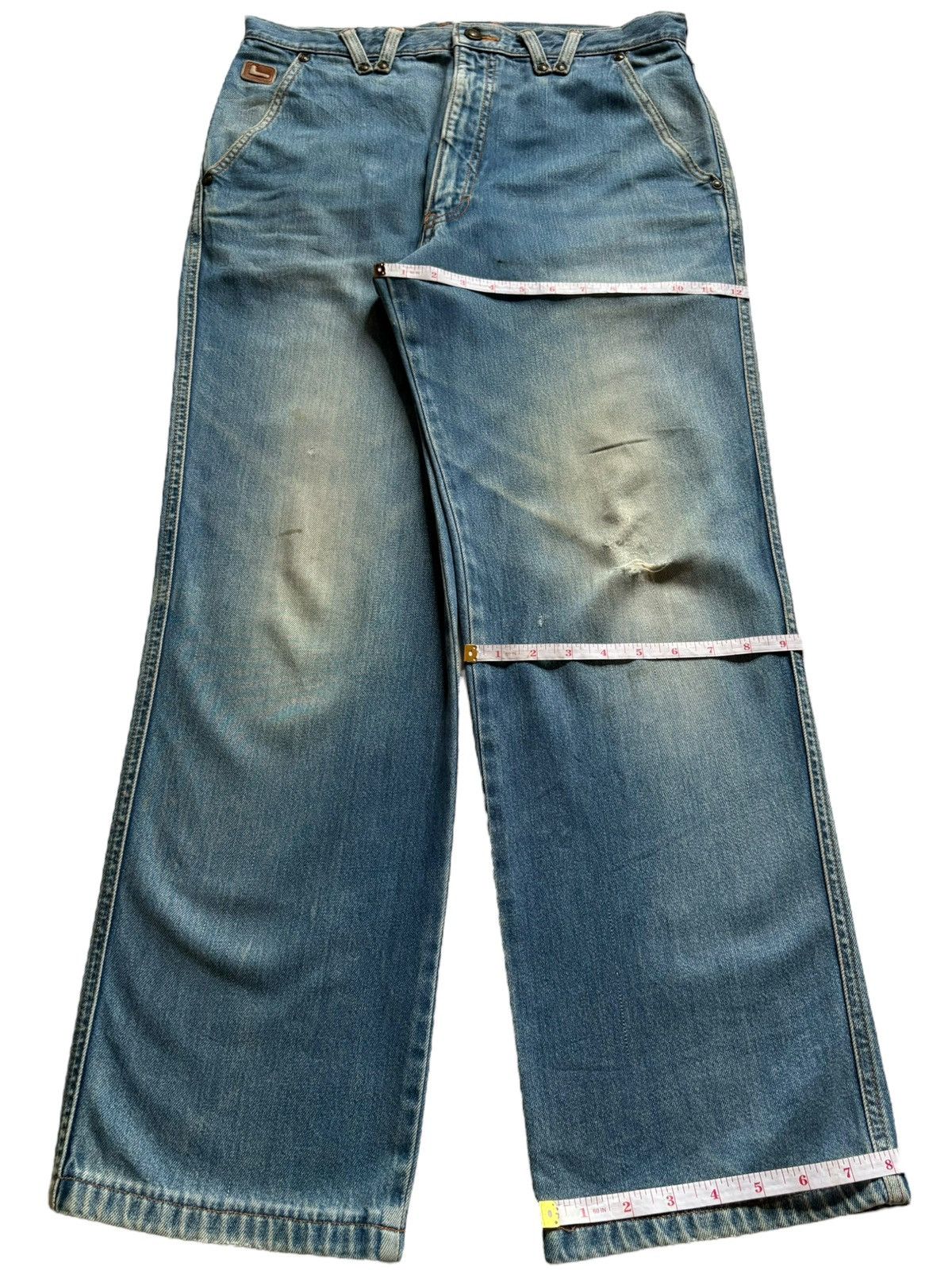 Japanese Brand Vintage Japanese Brand Mud Wash Embroidered Baggy Jeans Size US 34 / EU 50 - 14 Thumbnail