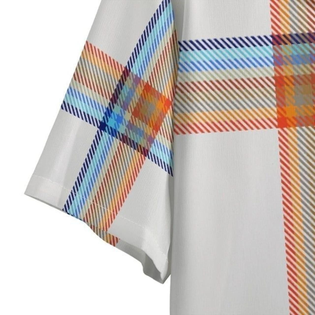 Other Men's Plaid Cuban Collar Retro Summer Shirt Orange/Blue NWT Size US XXL / EU 58 / 5 - 3 Thumbnail
