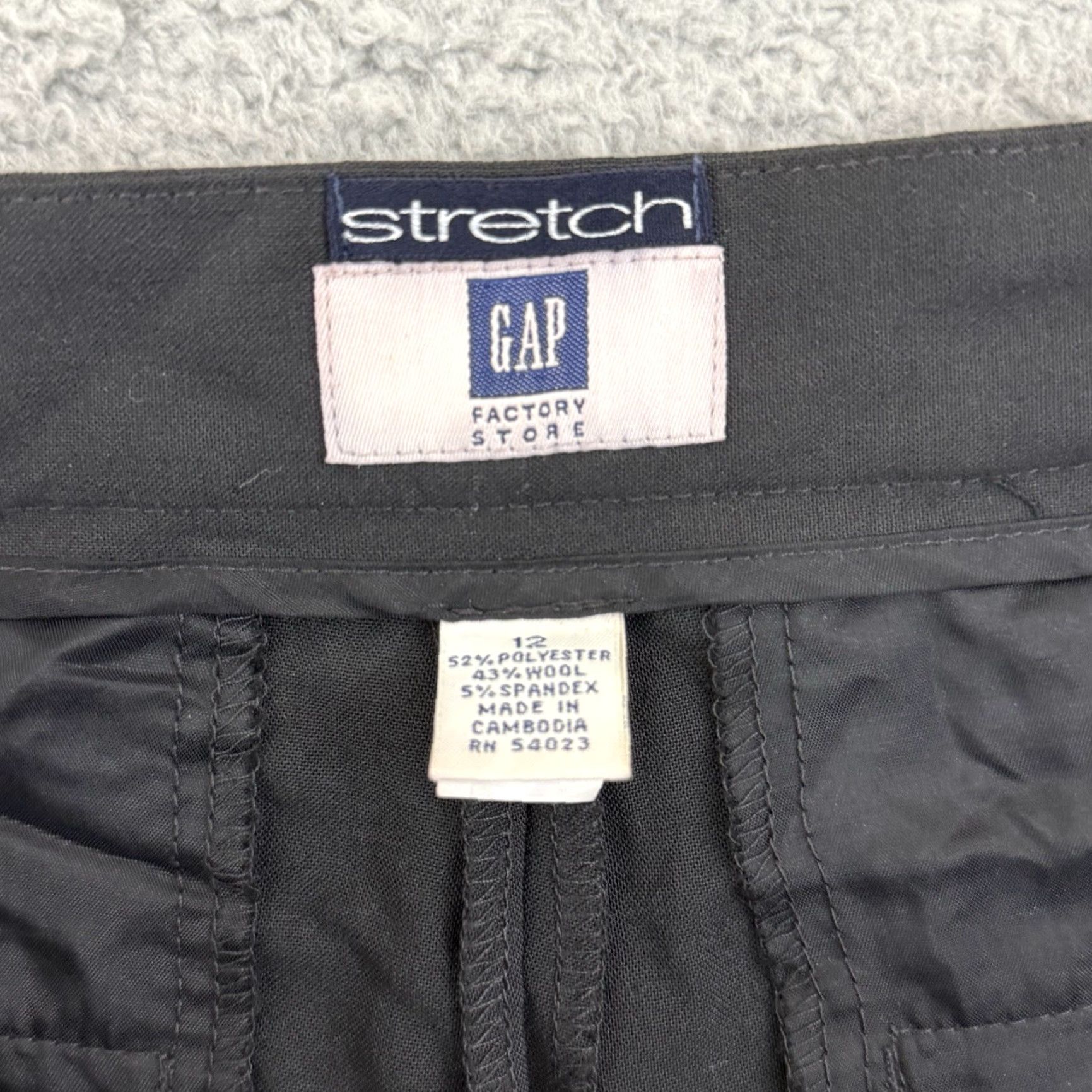 Gap VINTAGE Gap Pants Womens 12 Black Wide-Leg Stretch Wool Blend NWT Casual Dress Pants Size 34" / US 12 / IT 48 - 5 Thumbnail