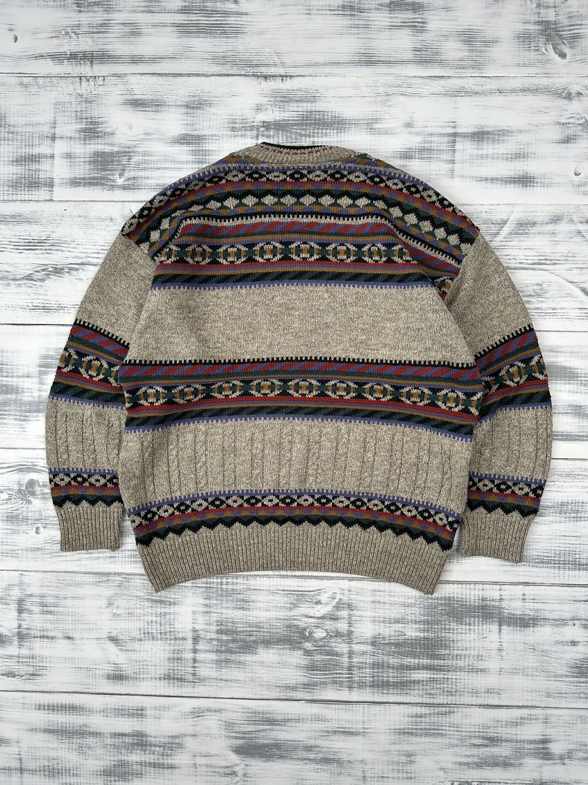 Vintage The Sweater Shop Vintage Men's Striped Knit Acrylic Jumper Size US L / EU 52-54 / 3 - 2 Thumbnail