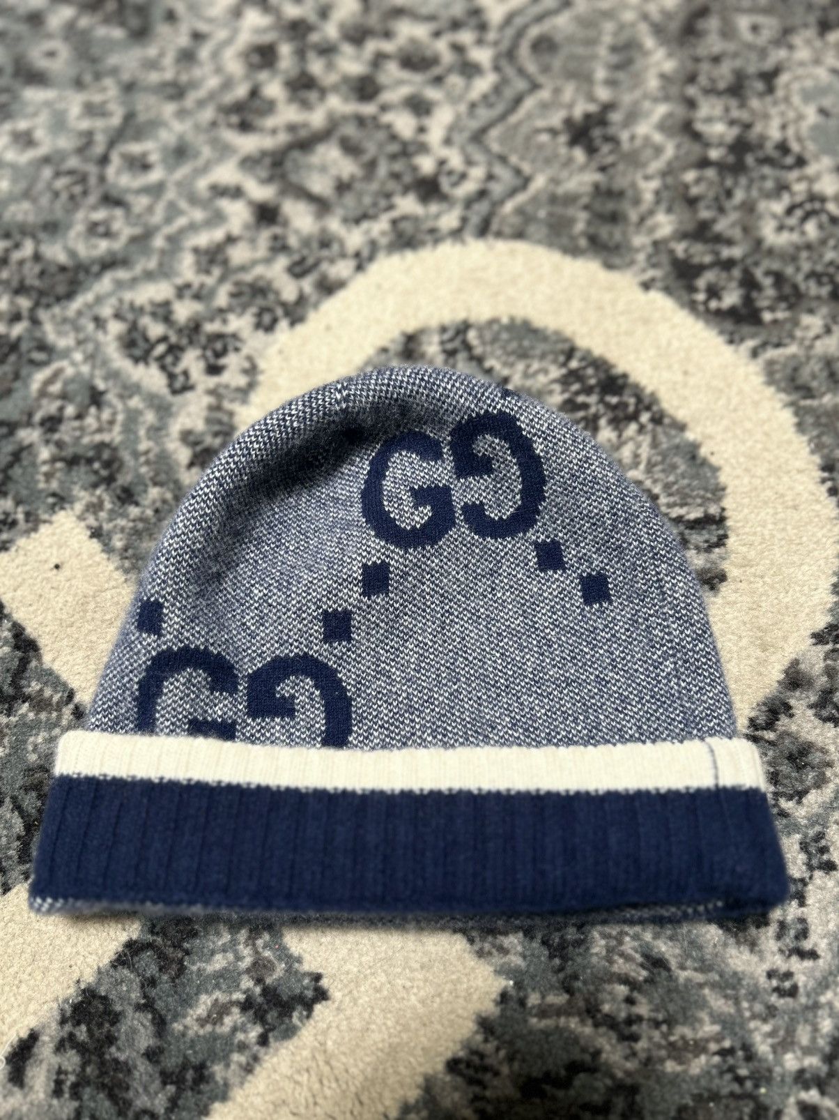 Gucci Gucci GG Knit Cashmere Blue Beanie Size ONE SIZE - 2 Thumbnail
