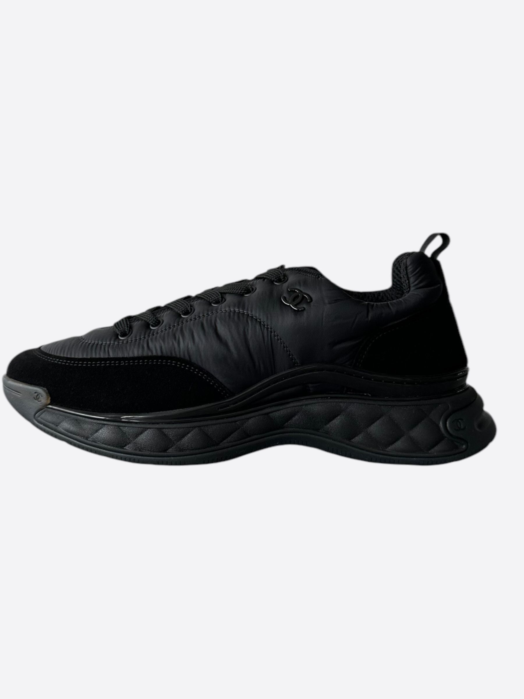 Chanel Chanel Black Logo Trainers Size US 12 / EU 45 - 6 Thumbnail