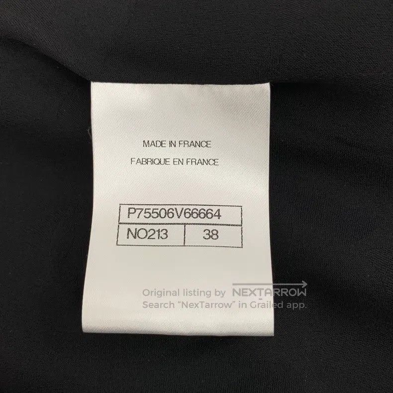 Chanel Chanel 23B Black Silver Silk Claid Cotton V-neck Single-br Size XS / US 0-2 / IT 36-38 - 7 Thumbnail