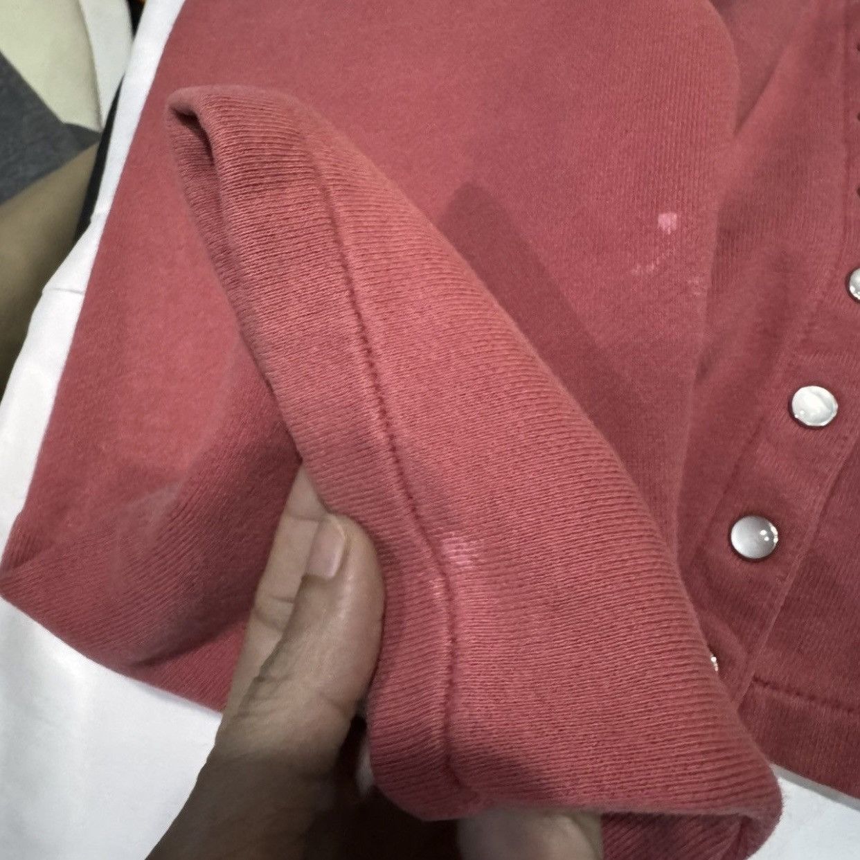 agnes b. Vintage Agnes B Paris Cotton Fleece Snap Button Cardigan Size XS / US 0-2 / IT 36-38 - 6 Thumbnail