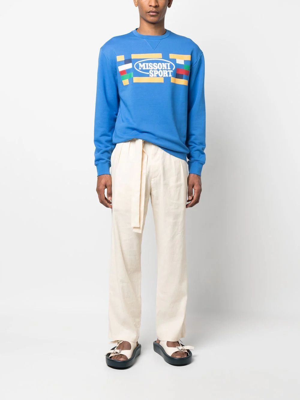 Missoni o1y0225 Logo Sweatshirt in Blue Size US M / EU 48-50 / 2 - 5 Thumbnail