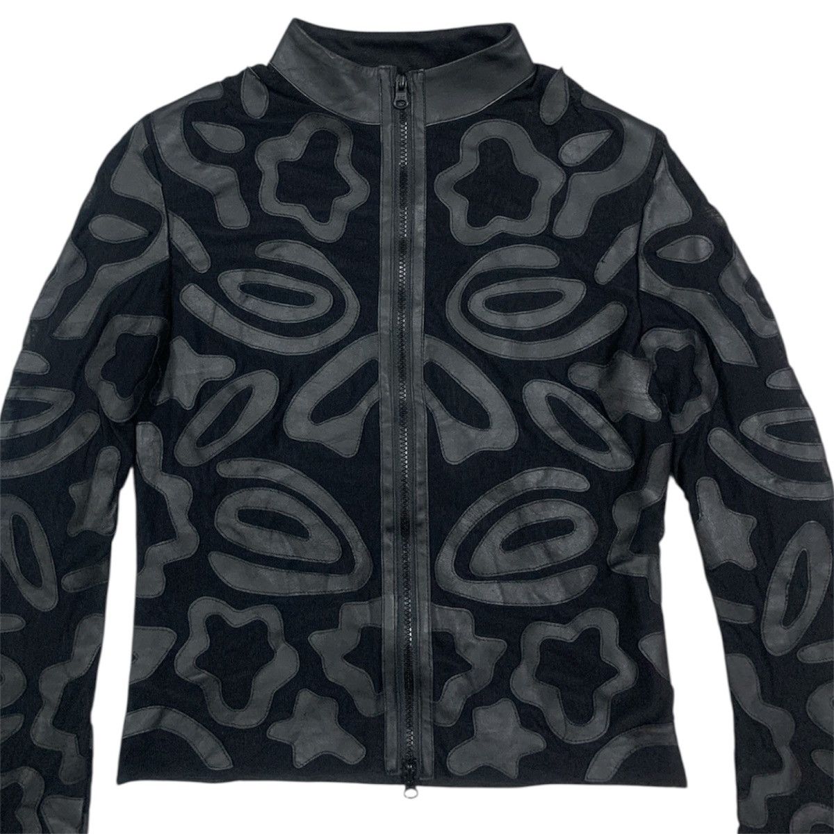 If Six Was Nine Sagaie Paris Lamb Nappa Leather Applique Rider Jacket Size S / US 4 / IT 40 - 2 Thumbnail