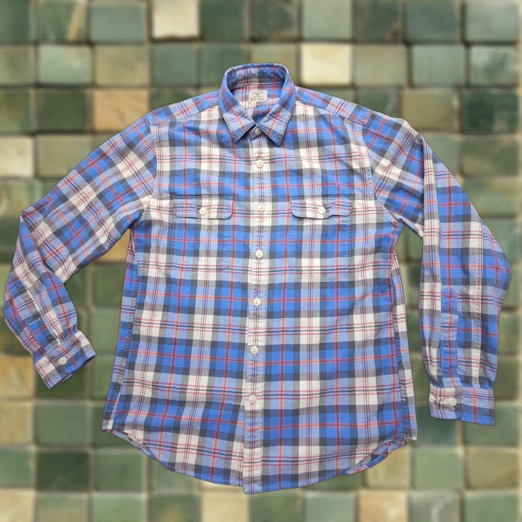 J.Crew J. Crew Shirt Mens M Long Sleeve Plaid Flannel Lightweight Button Up Multicolor Cotton Size US M / EU 48-50 / 2 - 1 Thumbnail