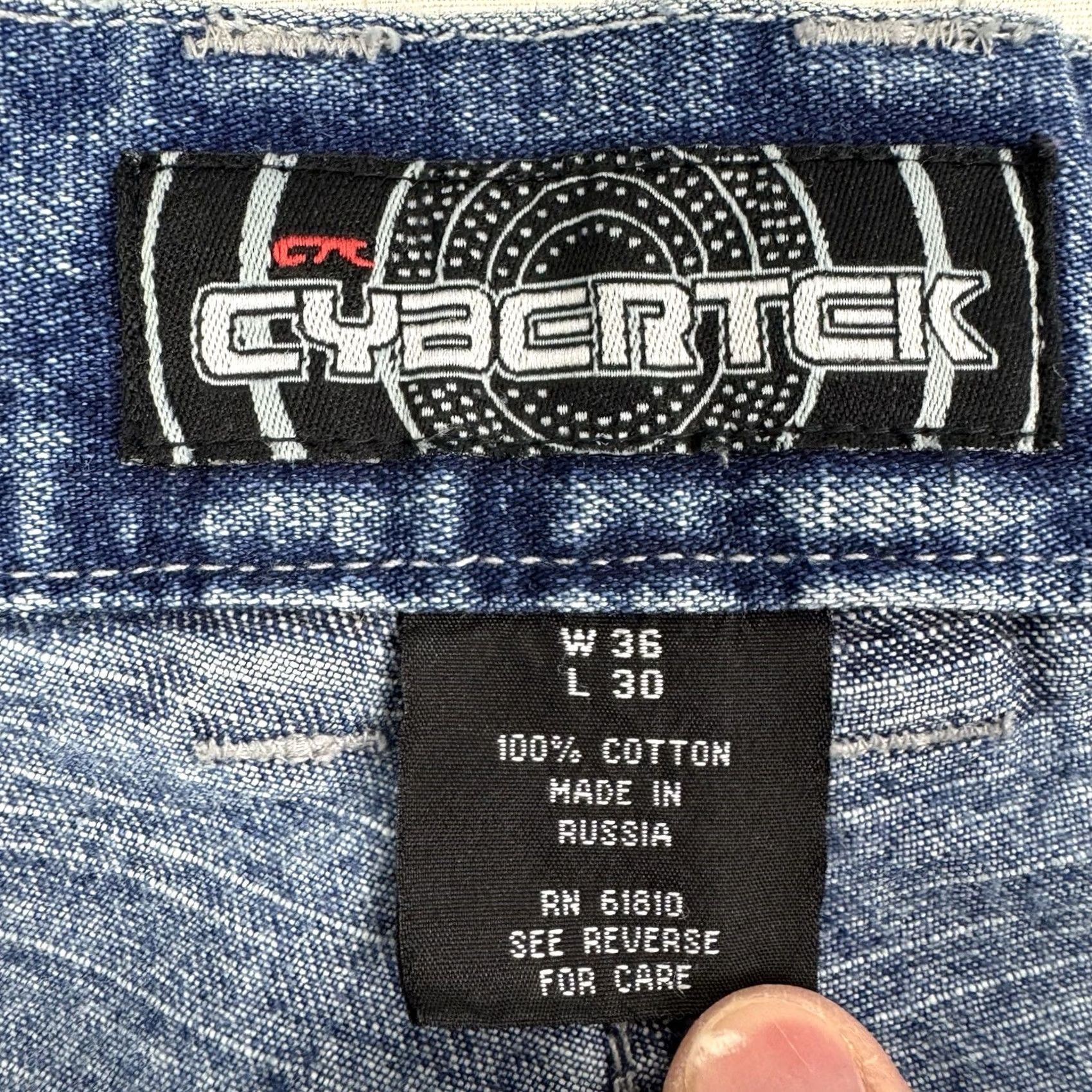 Vintage VINTAGE Cybertek Jeans Adult 36x30 Baggy Relaxed Skater Hipster Punk Y2K Rave Jeans Size US 36 / EU 52 - 6 Thumbnail
