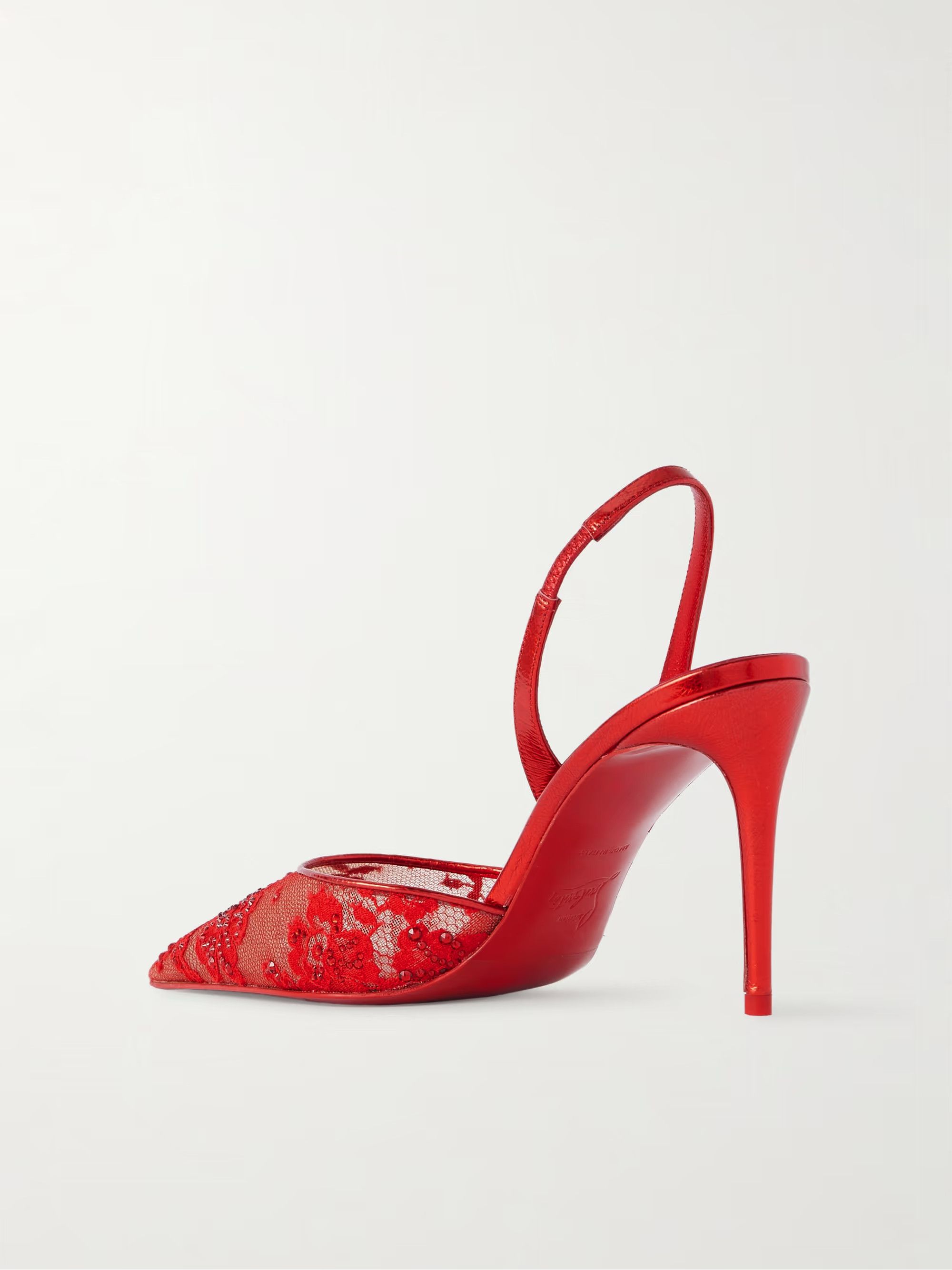 Christian Louboutin os11x0326 Kate Max Slingback Sandals in Red Size US 9.5 / IT 39.5 - 3 Thumbnail