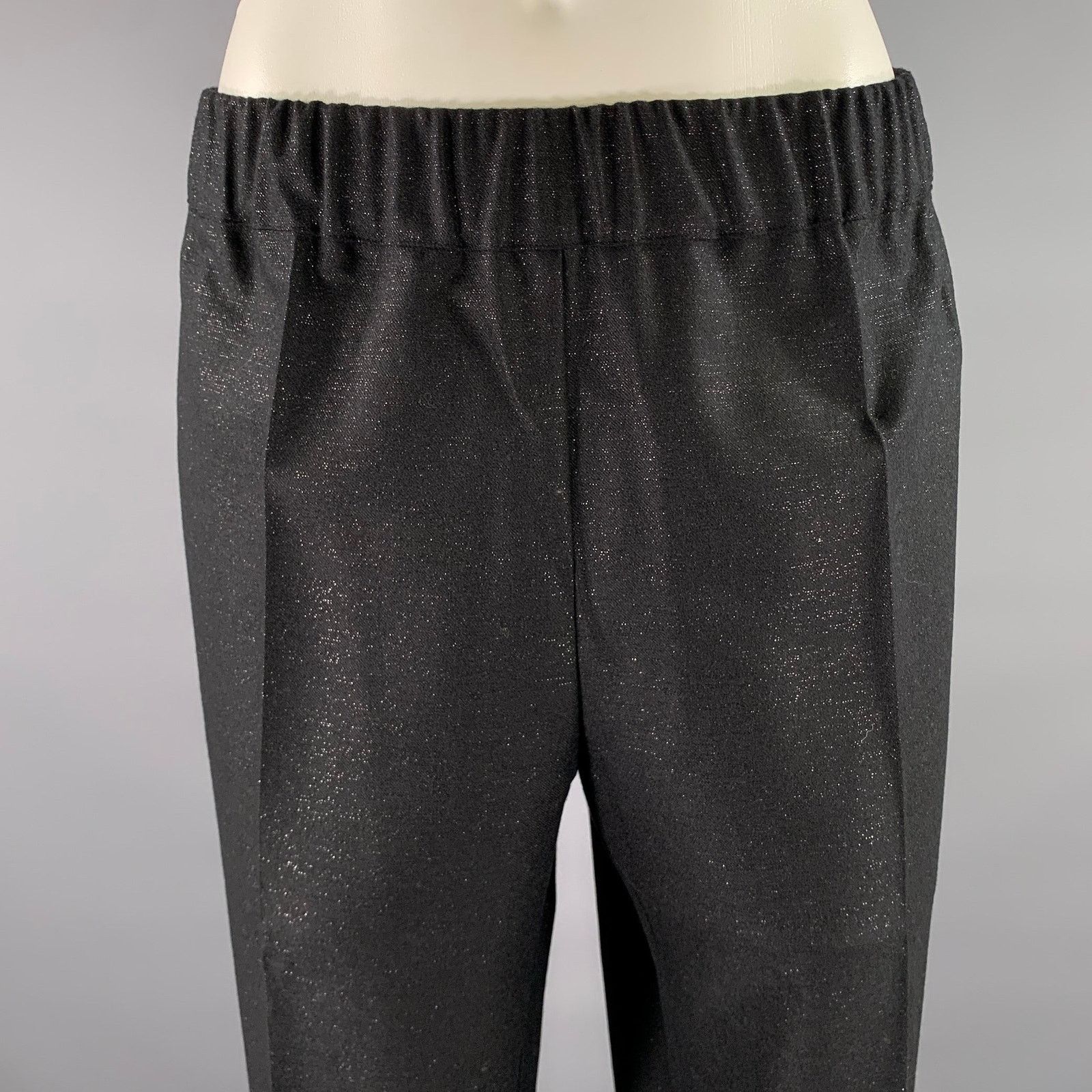 D.Exterior D. EXTERIOR Size 14 Black Glitter Wool Polyester Pants Size US 32 / EU 48 - 2 Thumbnail