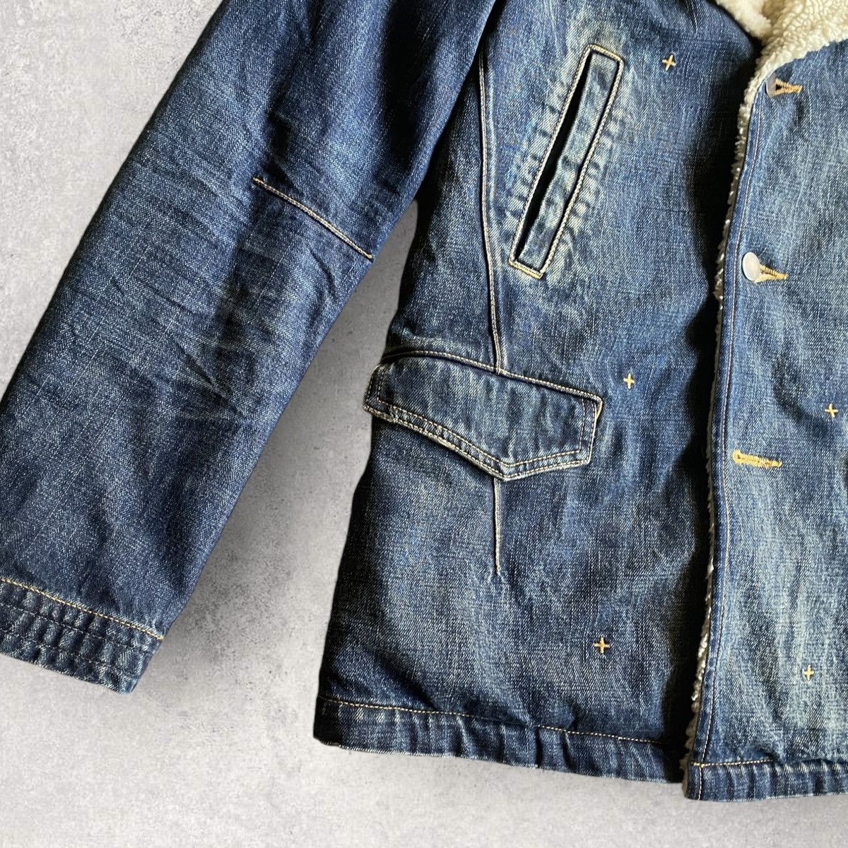 Number (N)ine × Takahiromiyashita The Soloist. FW07 Denim Shearling Jacket Size US S / EU 44-46 / 1 - 3 Thumbnail