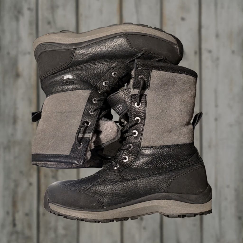 Ugg UGG Adirondack III Winter Snow Boots Women 8.5 Black Leather Sheepskin Fur Lined Boots Size US 9 / IT 39 - 1 Thumbnail