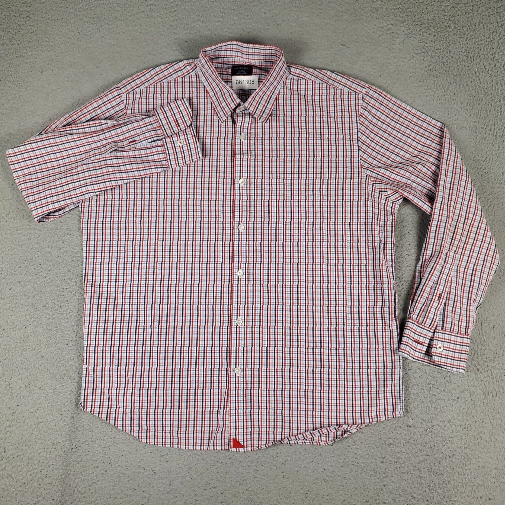 UNTUCKit UNTUCKit Shirt Mens XL Red Blue Check Long Sleeve Button-Up Casual Classic Modern Preppy Cotton Woven Pattern: Check Size US XL / EU 56 / 4 - 2 Thumbnail