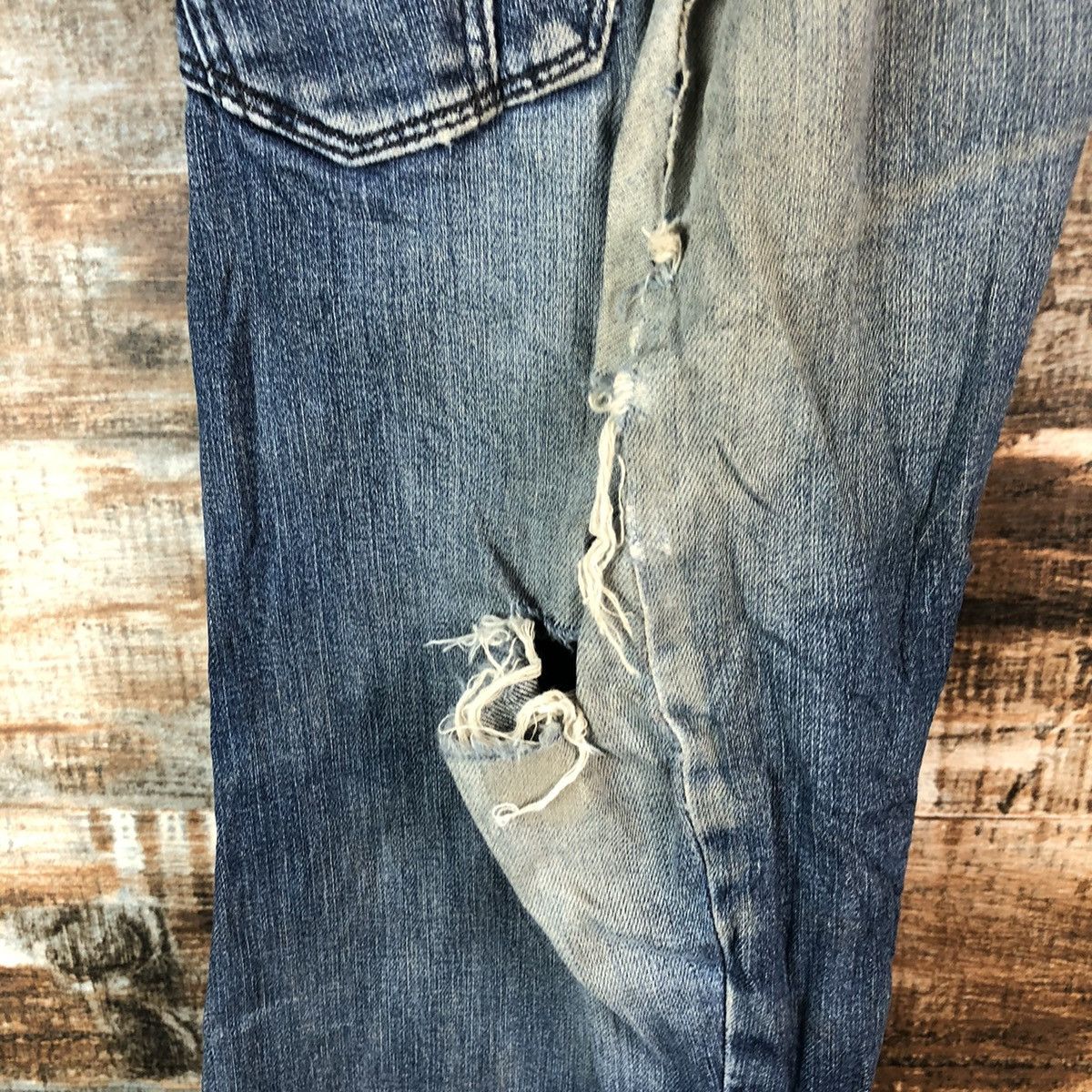 Japanese Brand Even River Blue Distressed ripped Denim Pants #A2150 Size US 30 / EU 46 - 13 Thumbnail