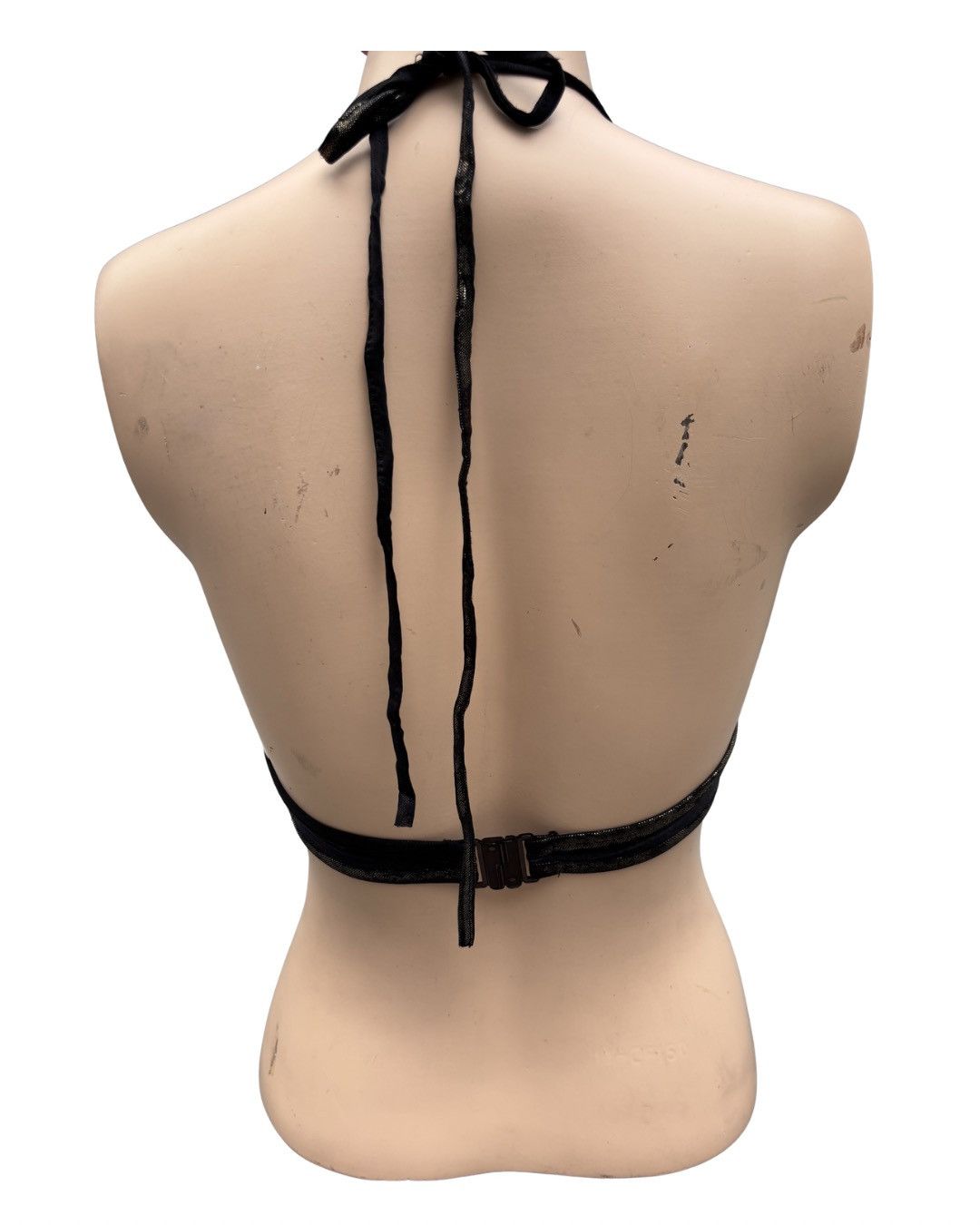 Japanese Brand Rare Gyaru D.I.A Black Halter Neck Bra Top with Gold Chain Size ONE SIZE - 5 Thumbnail